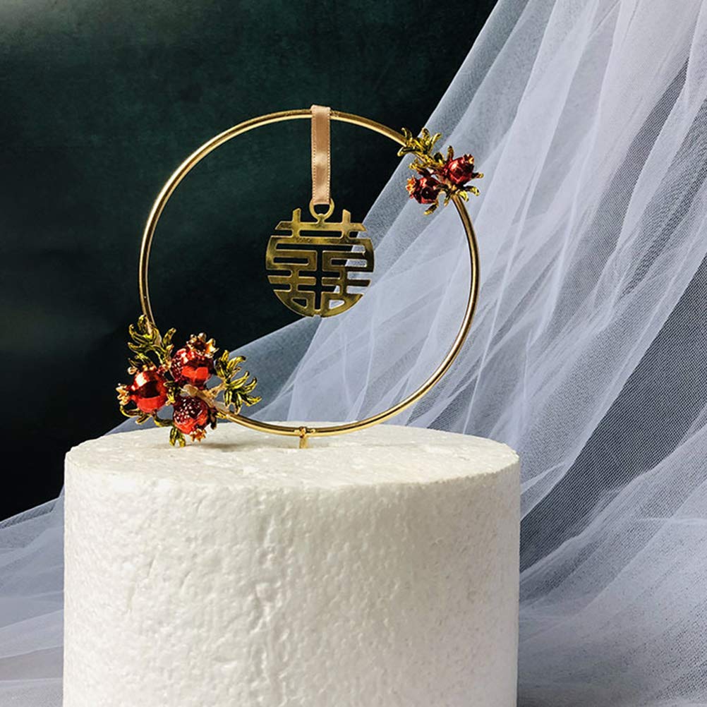 Chinese Style Cake Toppers - Creative Iron Ring Cupcake Decorations, Dessert Picks for Wedding, Birthday Party Supplies | Perfect for Wedding Cakes, Cupcake Displays, and Dessert Table Decorations