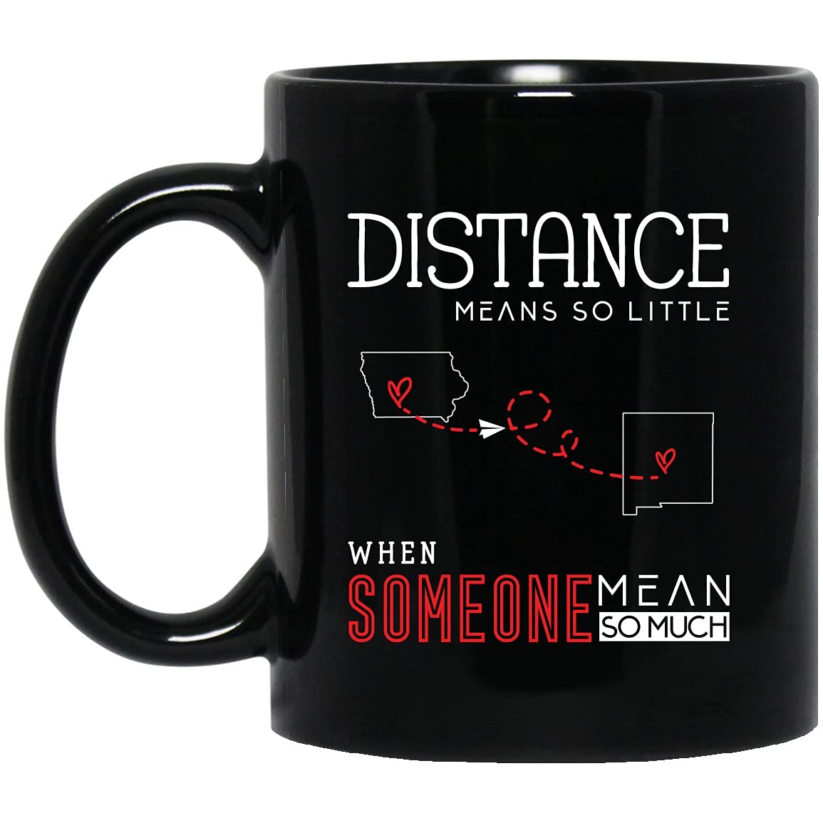 11oz Black Coffee Mug for Couples & Friends - Iowa New Mexico Christmas Gift