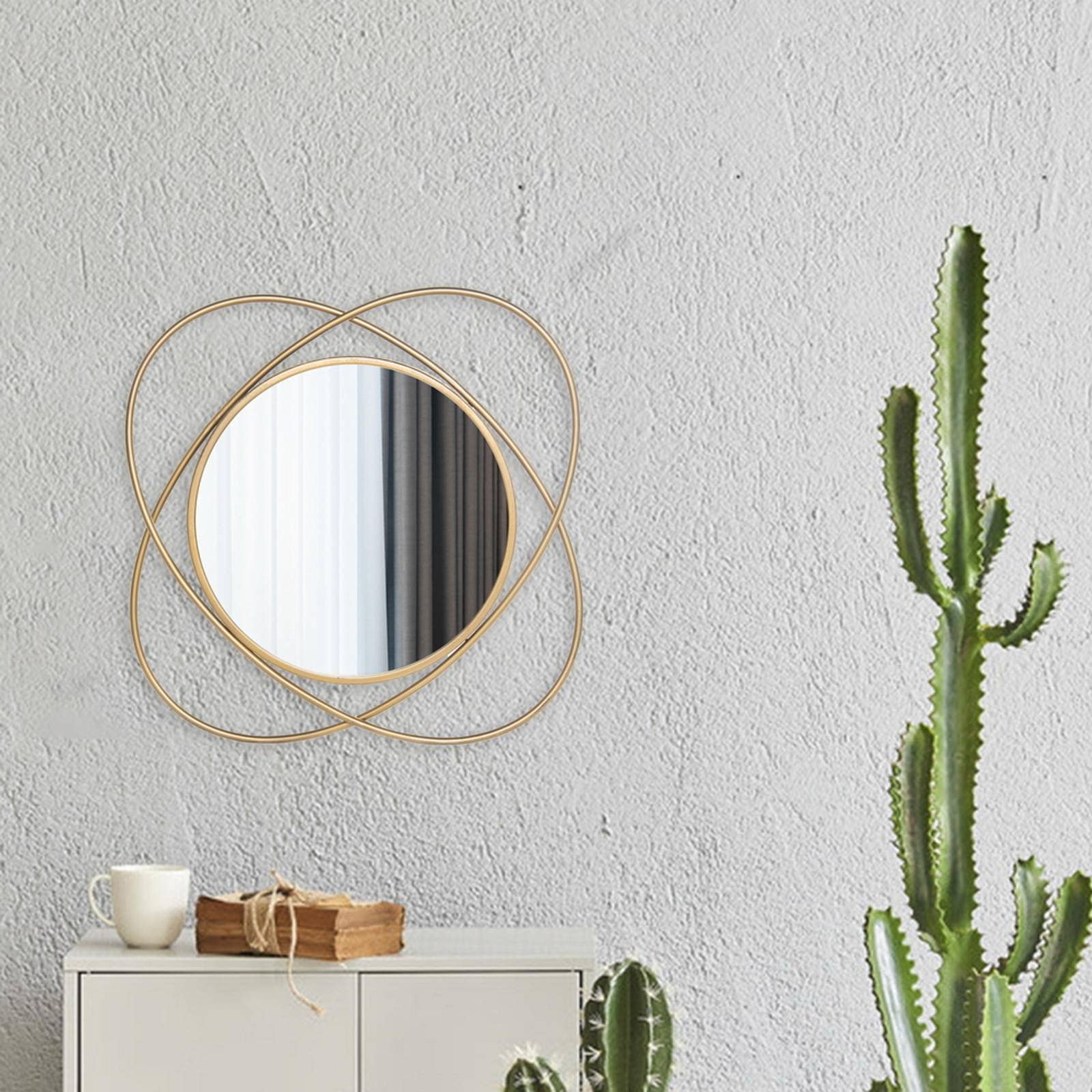 Vintage Aveland Artisasset Iron Wall Mirror - Handcrafted Decorative Mirror for Living Room, Bedroom & Entryway - Elegant Iron Mural Home Décor for Farmhouse, Boho & Rustic Interiors