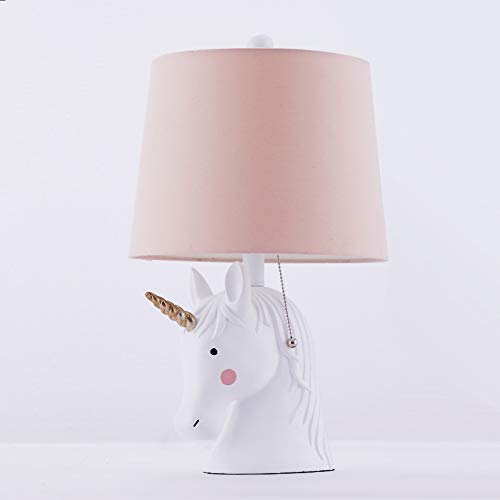 Modern Unicorn Princess Pink Dimmable Bedside Lamp - European-Style LED Desk Lamp for Bedroom, Living Room & Kids Room Decor (Pink Lampshade) | Perfect Night Light for Reading, Study & Nursery