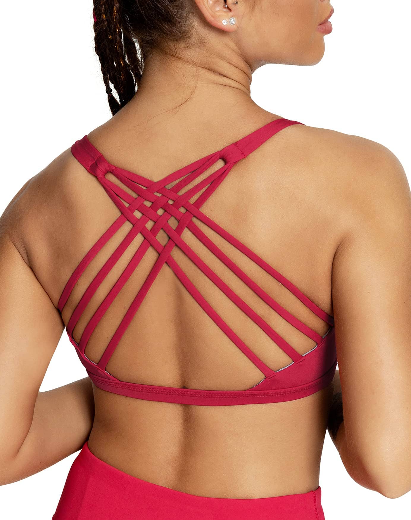 Solid Color Light Support Sports Bra 77889 - Comfortable Workout Top for Yoga, Running & Gym