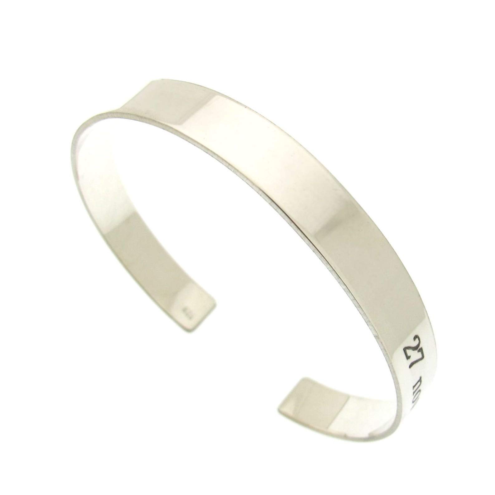 Custom Mens Name Cuff Bracelet - 925 Sterling Silver Adjustable Birthday Gift for Him, Perfect for Anniversaries, Weddings & Special Occasions