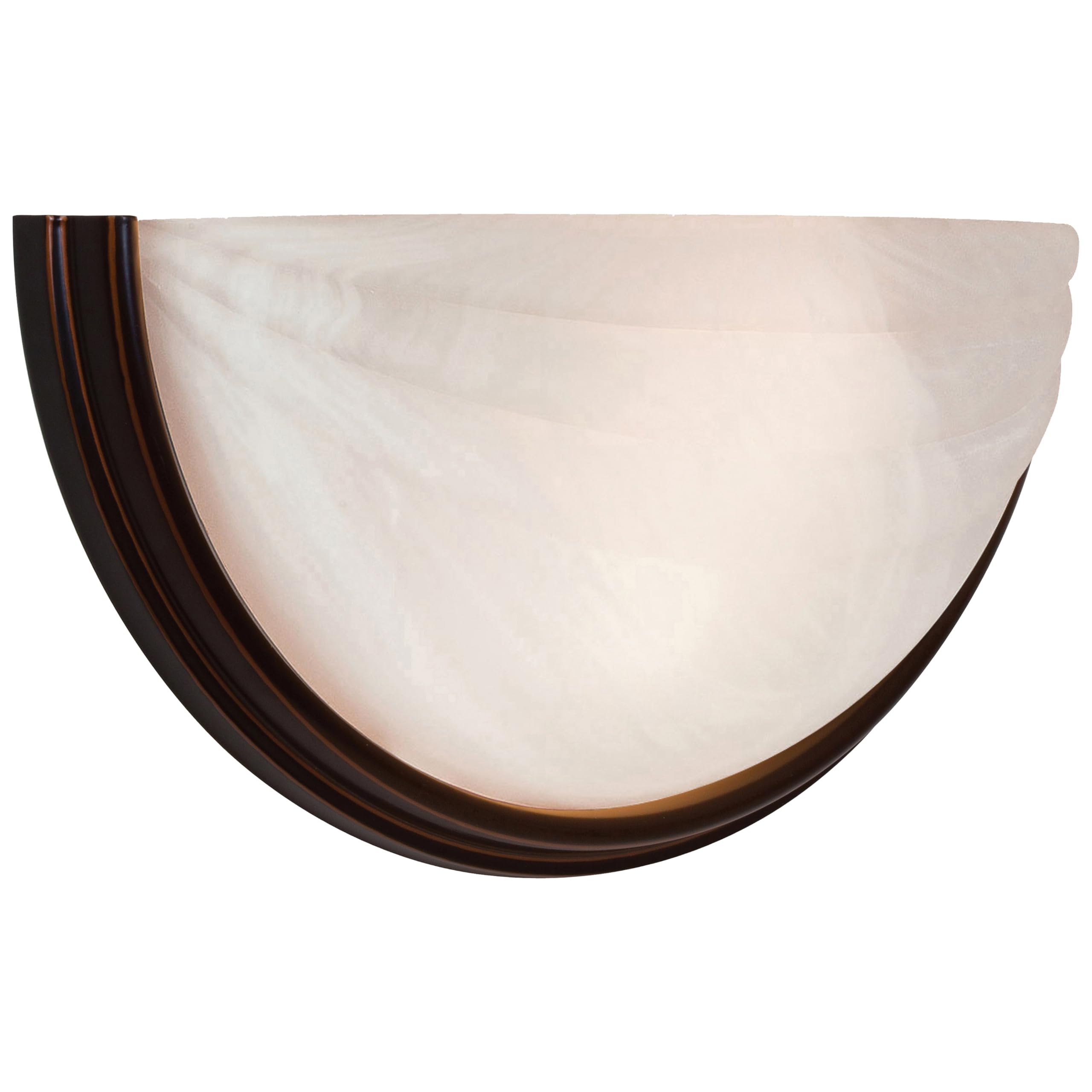 Crest 2-Light Wall Sconce with Oil Rubbed Bronze Finish & Alabaster Glass Shade - Elegant Wall Lighting for Bedroom, Hallway, and Living Room Decor