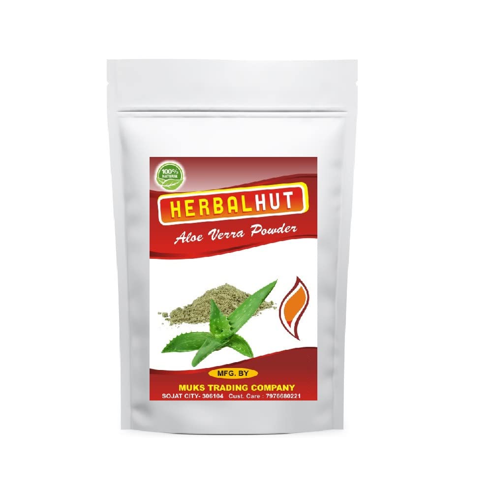 Herbalhut 100% Pure Organic Aloe Vera Leaf Powder for Hair Growth & Skin Care - 200g | Hydrating Face Mask, Scalp Treatment & DIY Beauty Recipes
