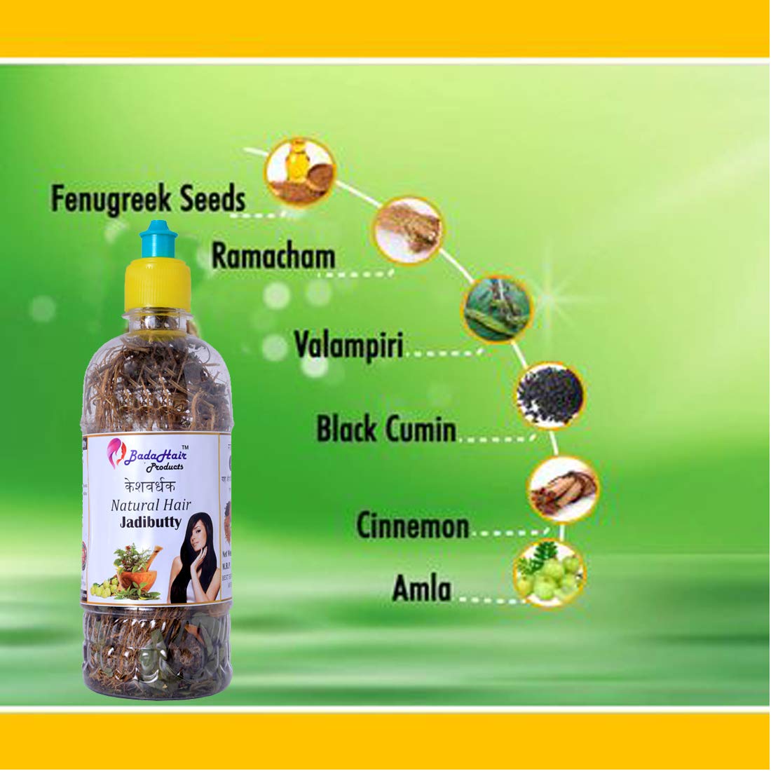 BADAHAIR® Herbal Hair Oil for Hair Growth & Dandruff Control - Natural Ayurvedic Treatment with 21 Herbs (65g) - Perfect for Daily Scalp Massage & Hair Care Routine