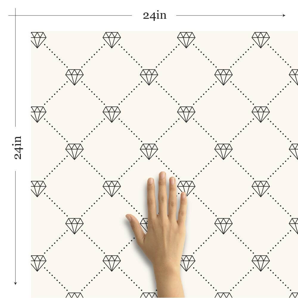White Geometric Peel and Stick Removable Wallpaper - Self-Adhesive Decorative Wall Covering for Bedroom, Living Room, Office & Nursery Decor