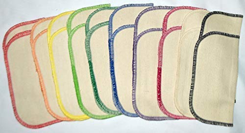 Organic Cotton 2-Ply Baby Wipes 8x8 Inches - Set of 20 Soft Reusable Cloth Wipes with Crayon Print | Eco-Friendly, Hypoallergenic & Made in USA | Perfect for Diaper Changes, Face Cleaning & Gentle Skin Care