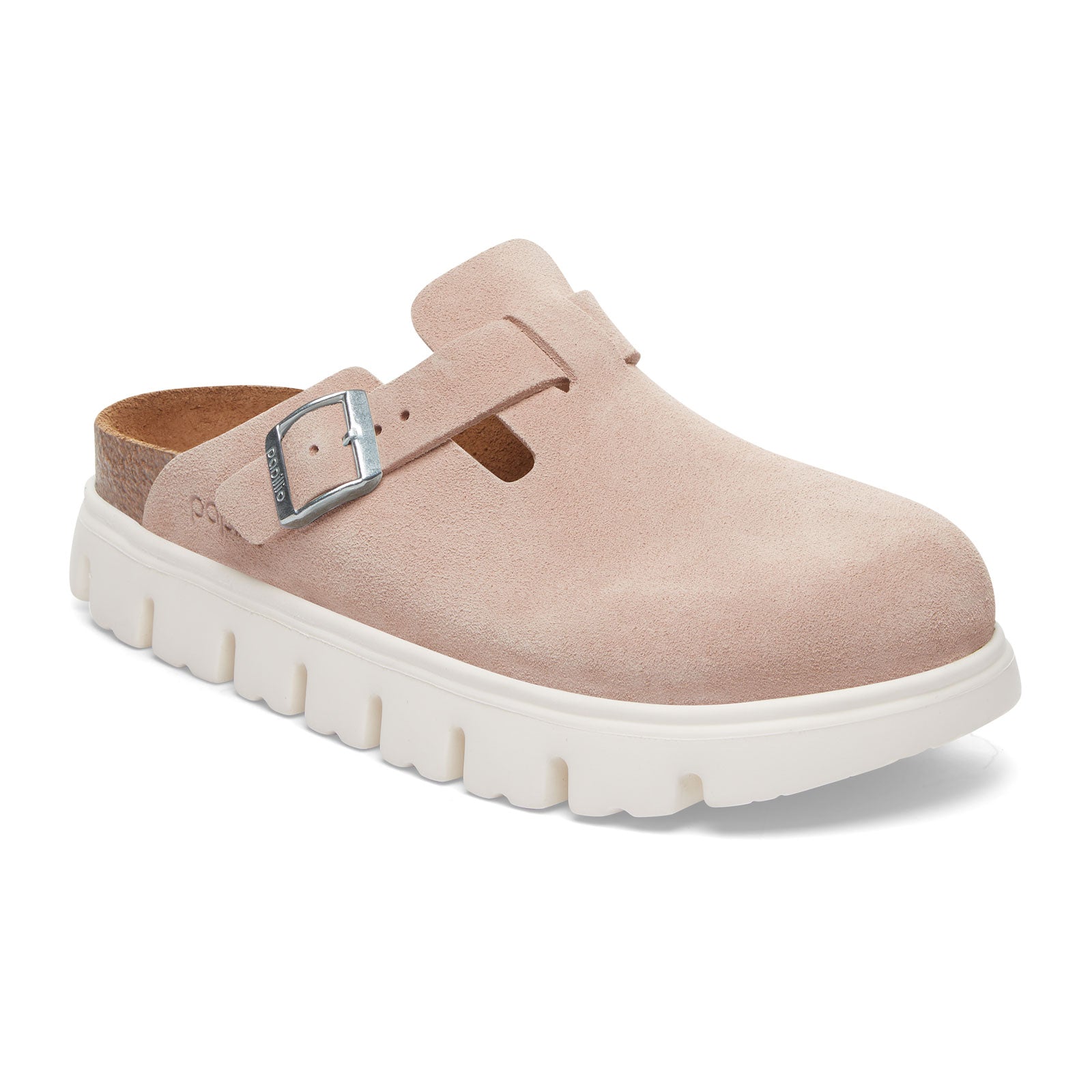 Birkenstock Boston Chunky Narrow Clog for Women - Light Rose Suede | Comfortable House Shoes for Relaxing at Home, Casual Outings & Errands