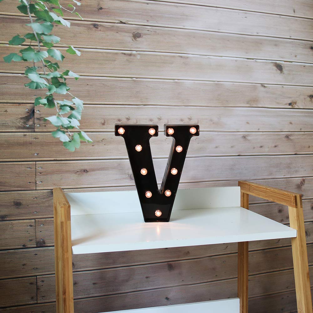 LED Marquee Letter Lights - Black Alphabet & Number Signs with Bright Illumination for Home, Bar, Christmas, Birthday, Wedding Decor - Perfect for Night Lighting and Party Decorations