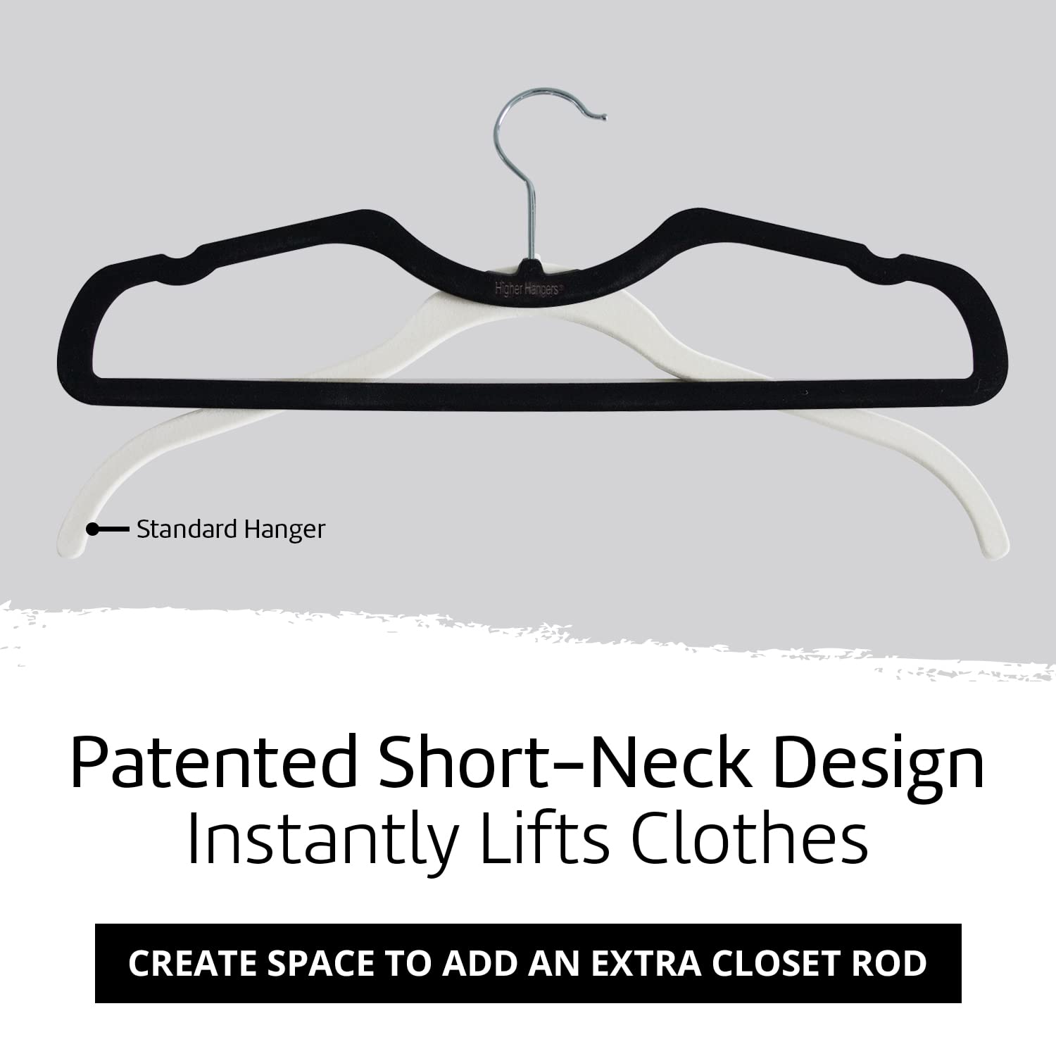 Higher Hangers Slimline Velvet Non-Slip Clothes Hangers - Space Saving Heavy Duty Closet Organizer for College Dorms, Homes & Small Spaces | Perfect for Organizing Shirts, Pants & Coats