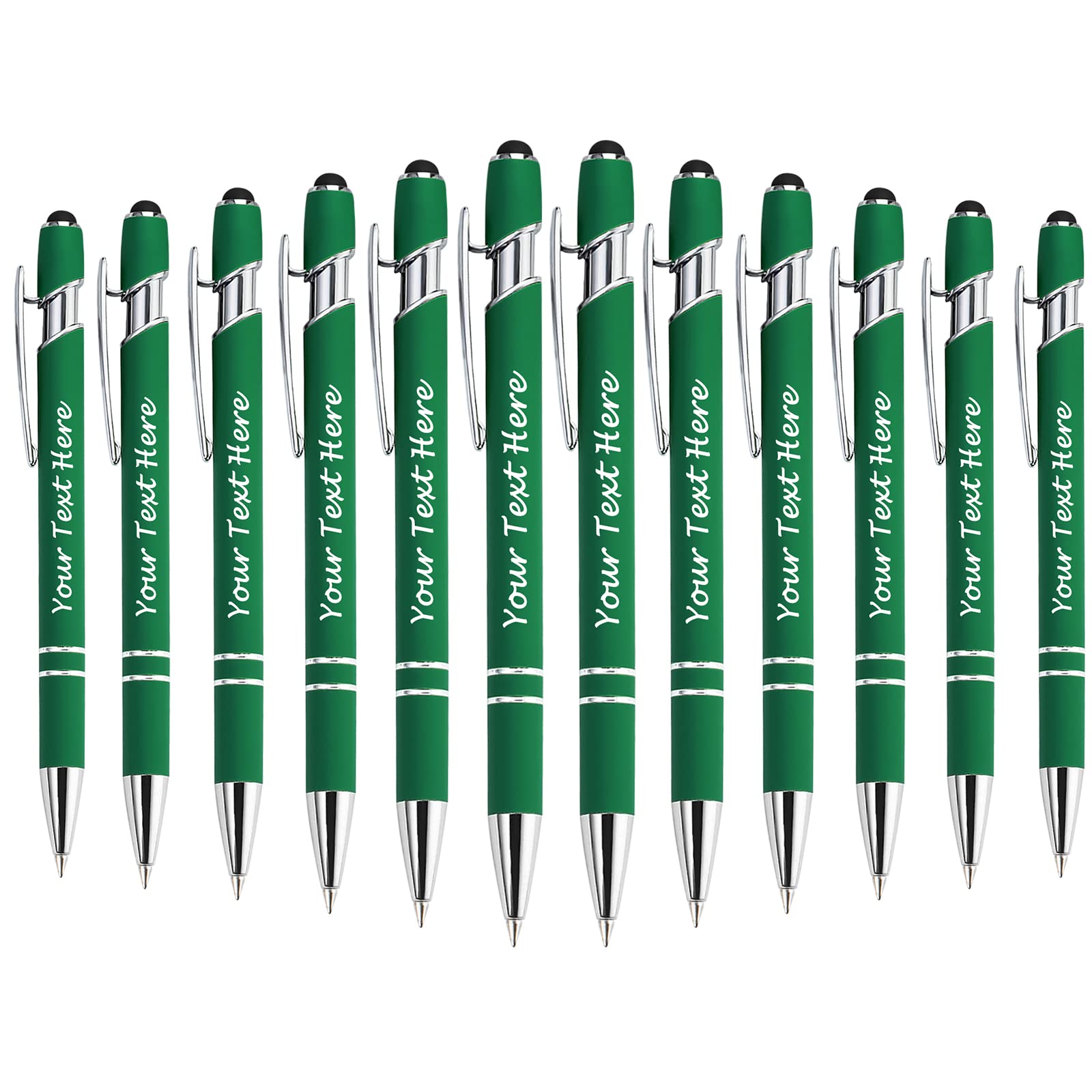 Custom Engraved Ballpoint Pens with Stylus Tip - Personalized Business Pens for Men, Women, Teachers - Bulk Order Up to 1000 Pens - Perfect for Corporate Gifts, Graduations, Anniversaries & Promotional Events
