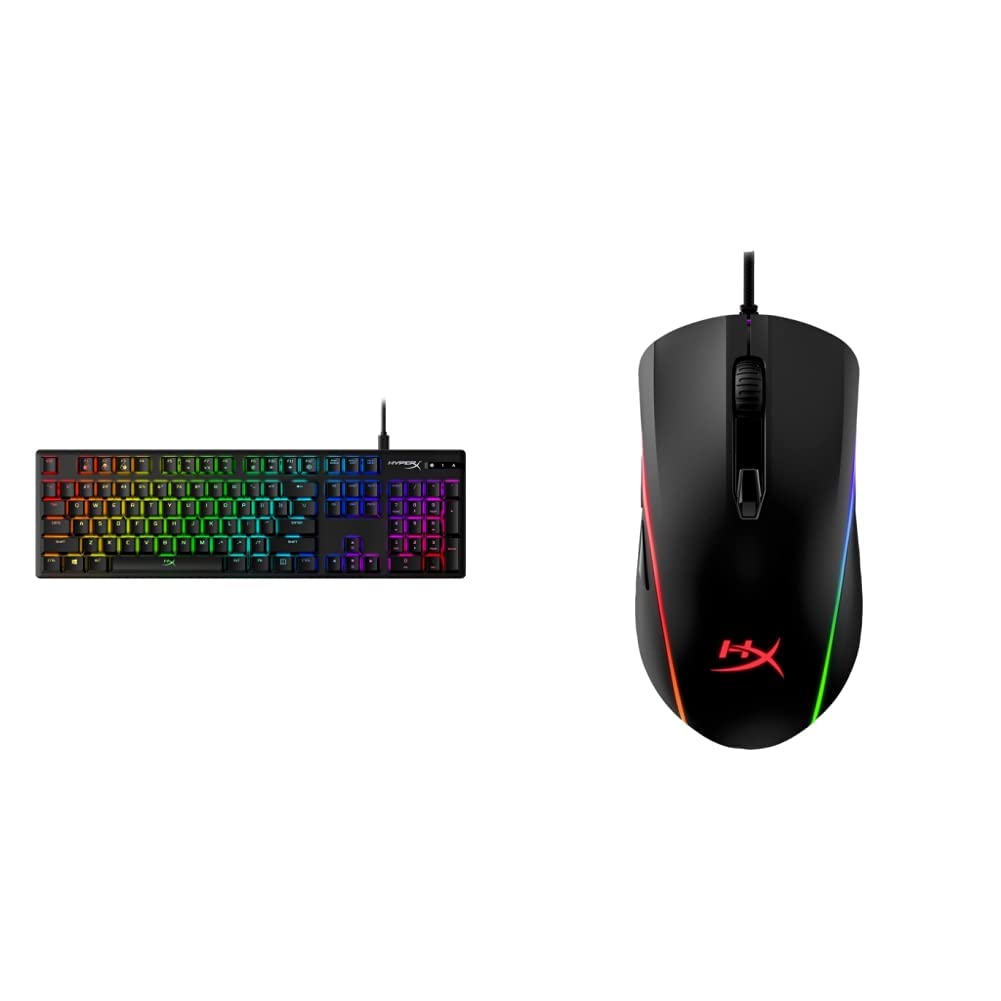 HyperX Alloy Origins Mechanical Gaming Keyboard with RGB Lighting & Pulsefire Surge RGB Wired Optical Gaming Mouse - 16000 DPI Pixart 3389 Sensor, 6 Programmable Buttons | Perfect for PC Gaming, Esports & Streaming Setup