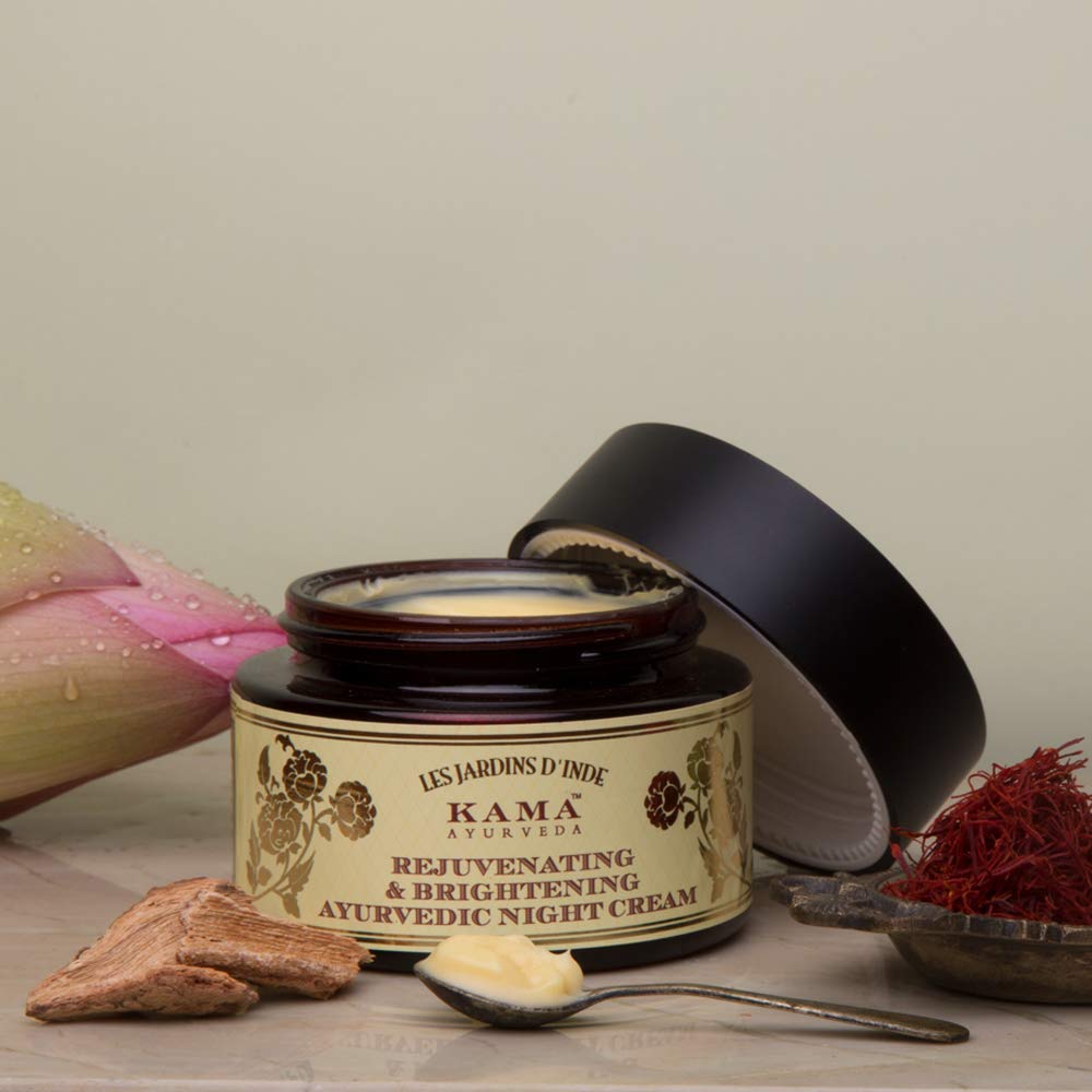 Kama Ayurveda Rejuvenating & Brightening Night Cream with Pure Rose Water - Natural Ayurvedic Skincare for Glowing Skin | Perfect for Nighttime Hydration & Anti-Aging Routine