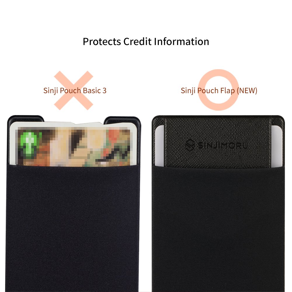 Sinjimoru Stretchy Fabric Phone Wallet - Secure Card Holder for iPhone & Android (Red) | Stick-On Credit Card Case for Back of Phone | Perfect for Travel, Shopping & Everyday Use