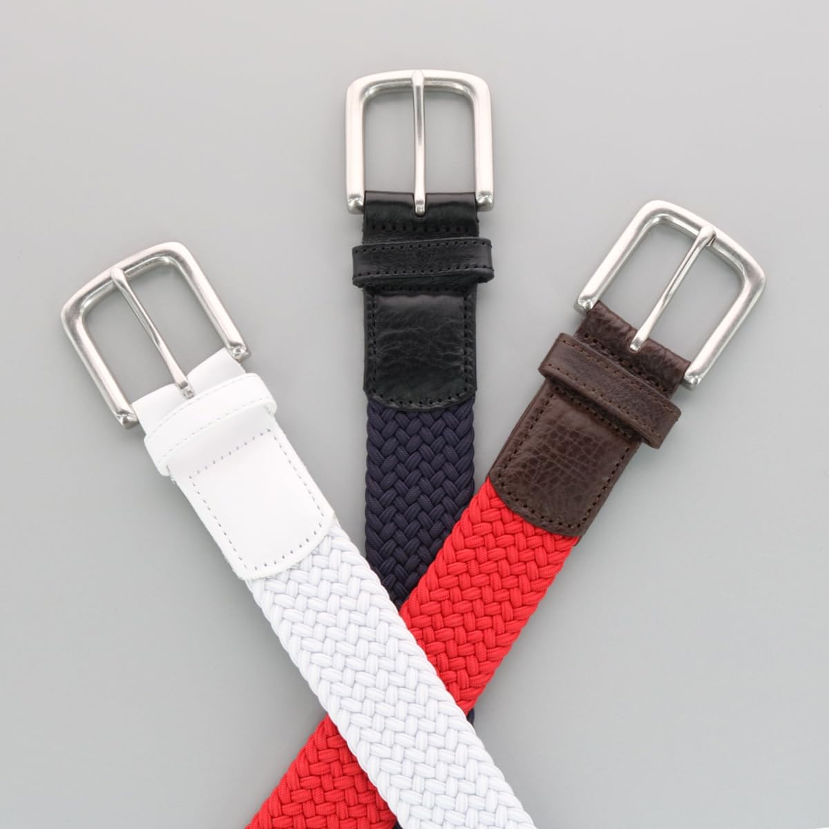 Trafalgar Riverside Solid Stretch Weave Belt for Men - Comfortable Adjustable Waistband - Perfect for Casual Wear, Office & Outdoor Activities