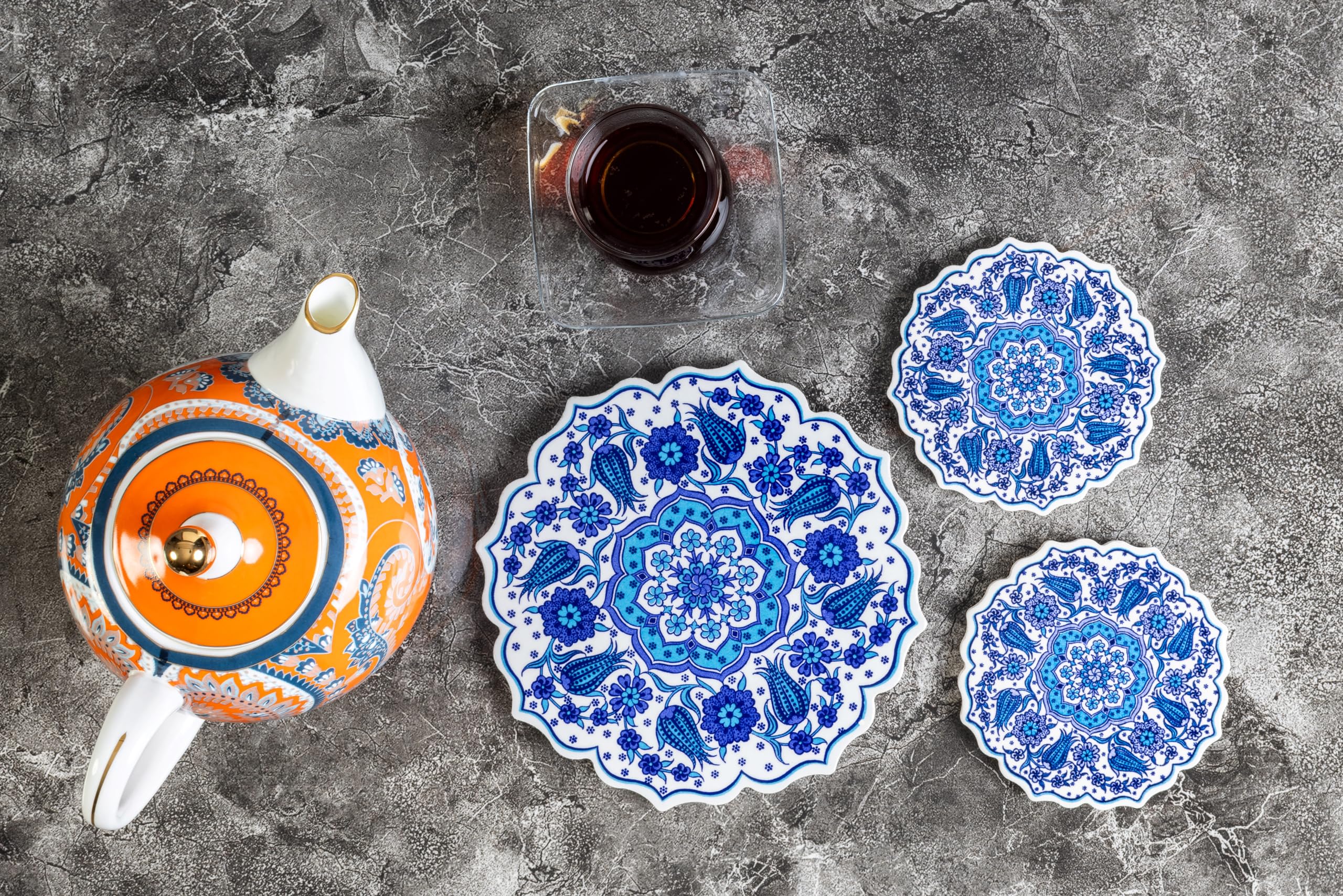 Decorative Heat Resistant Trivet Set for Hot Pots, Pans & Dishes - Scratch Proof Oven Trivets & Coasters for Kitchen & Dining - Perfect Housewarming Gift for Cooking & Serving Hot Meals