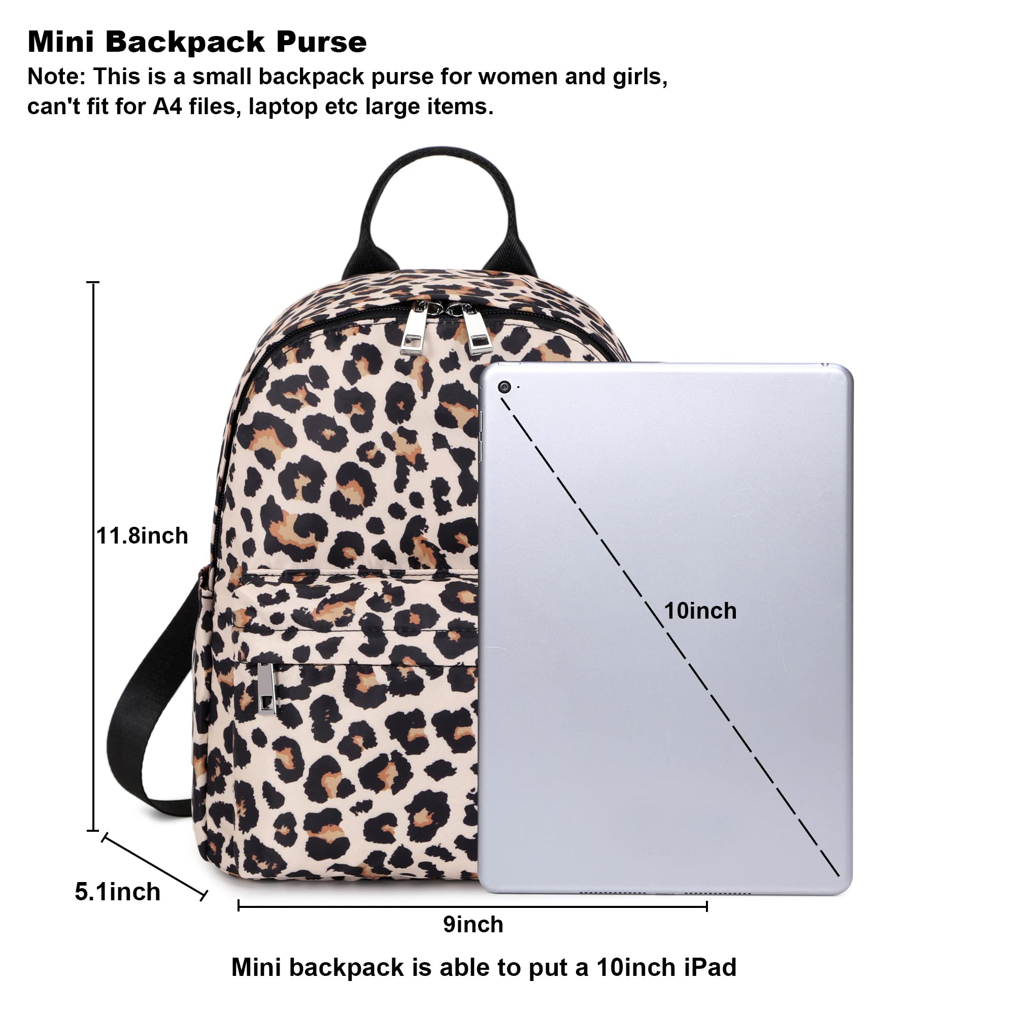Leopard Print Mini Backpack for Women & Girls - Small Cute Backpack Purse for School, Travel, Work & Daily Use | Perfect for Teens, Adults & Kids