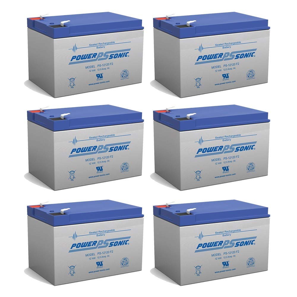 Power Sonic 12V 12AH Replacement Battery for Drive Medical Phoenix Scooter - 6 Pack - Perfect for Mobility Scooters, Wheelchairs & Power Chairs - Long-Lasting Power Solution