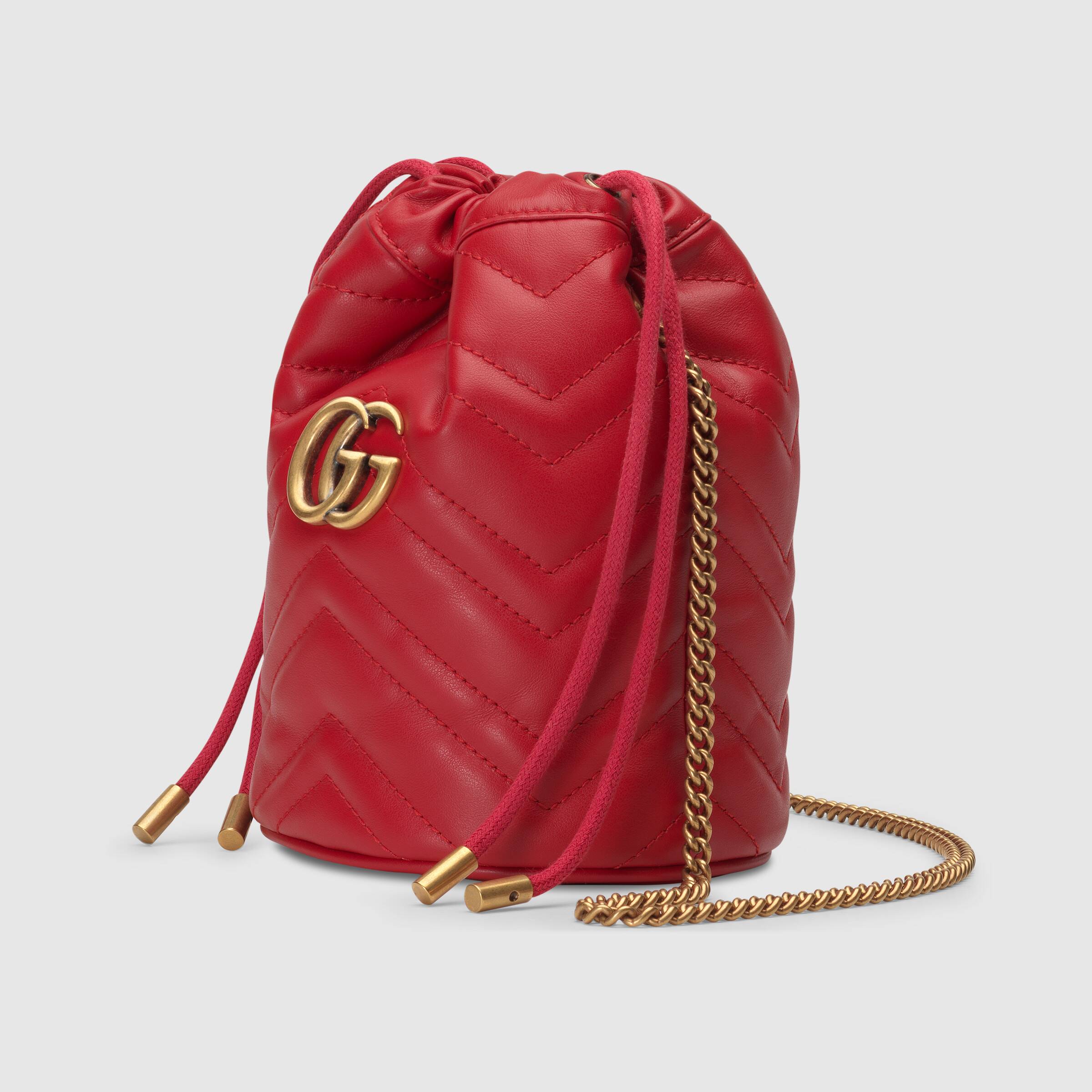 Gucci GG Matelassé Marmont Backpack Bag for Women - Genuine Leather Luxury Handbag in Hibiscus Red | Perfect for Travel, Work & Everyday Use
