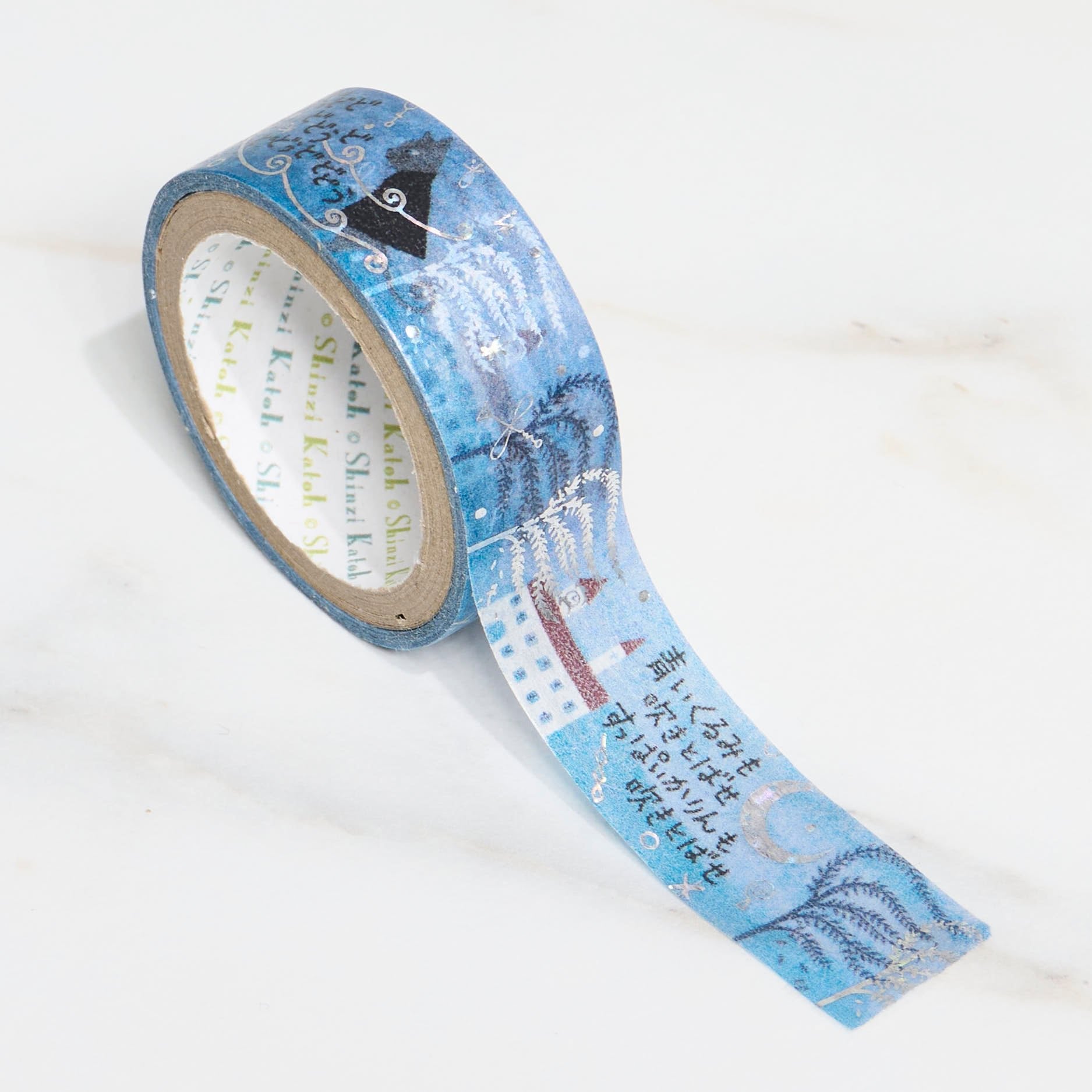 Shinzi Katoh Kirapika Masking Tape - Miyazawa Kenji Series #3, Decorative Washi Tape for Scrapbooking, Journaling & DIY Crafts - Japanese Design Seal Stickers for Home Office & School Projects