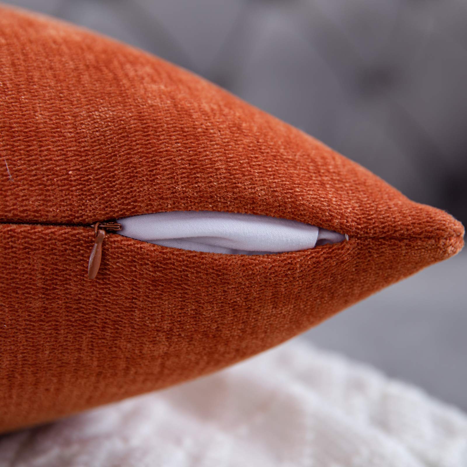 Anickal Fall Thanksgiving Pillow Covers 20x20 Inch - Set of 2 Burnt Orange Rustic Square Throw Pillow Covers for Sofa, Couch, Farmhouse Decor | Thanksgiving, Autumn, Harvest Season Home Decoration | Perfect for Living Room, Porch & Seasonal Festive Decor