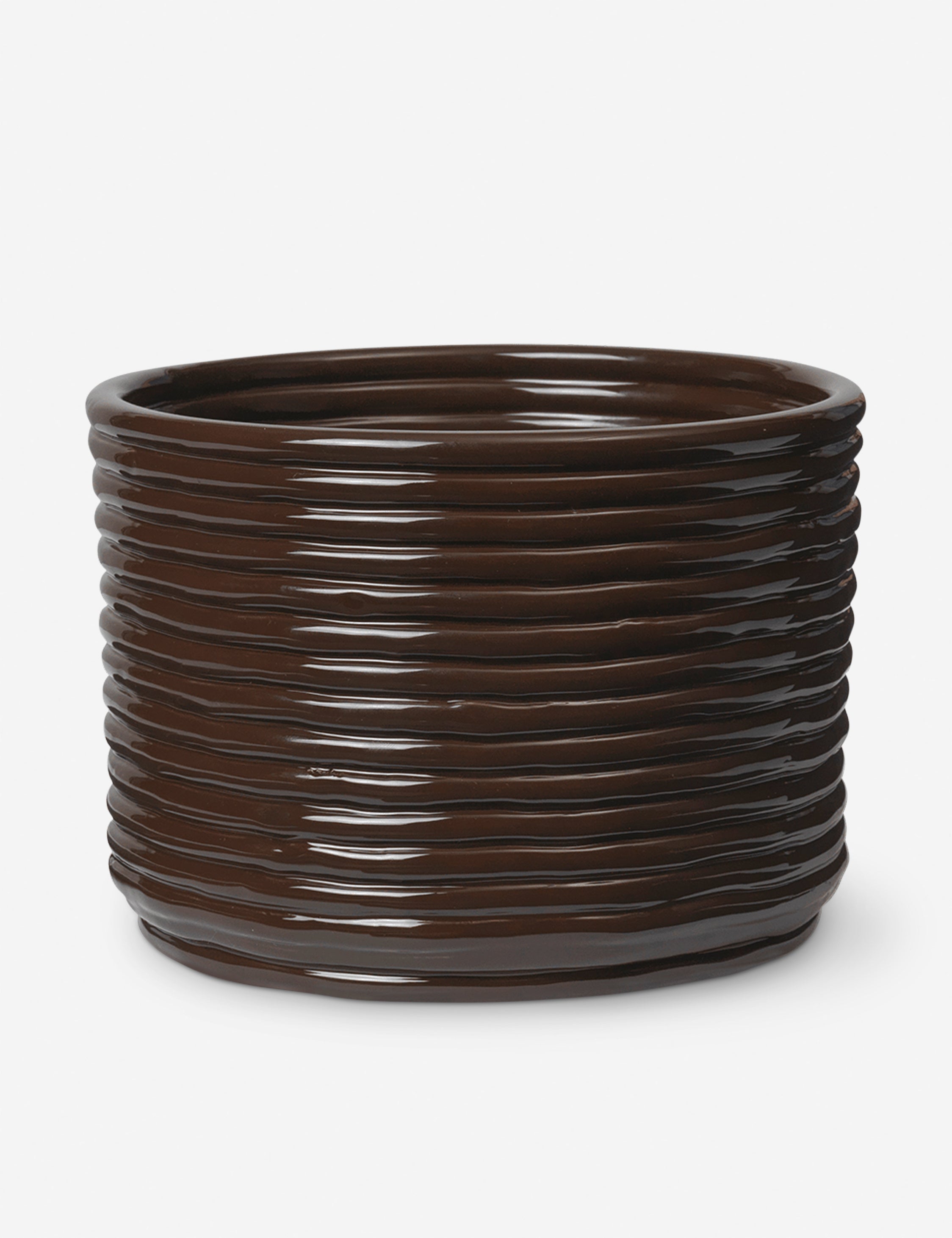 Ferm Living Corduroy Pot - Stylish Ceramic Planter for Indoor Plants, Home & Office Decor - Perfect for Succulents, Herbs & Small Flowers