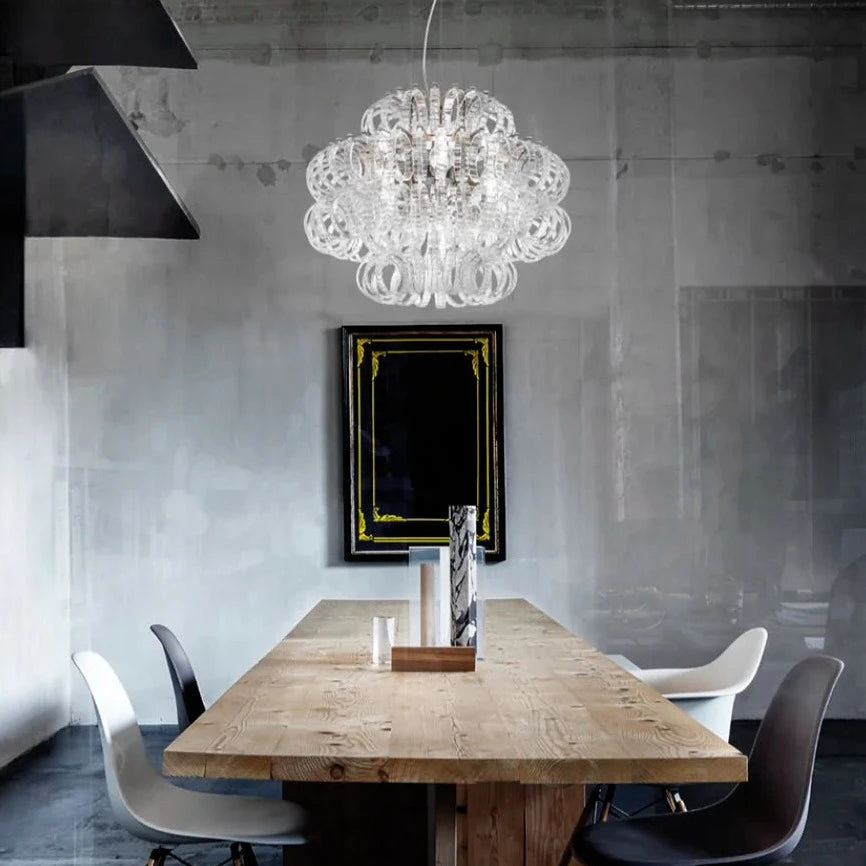 ECOS Modern Suspension Lamp - Adjustable Hanging Light Fixture for Kitchen Island, Dining Room & Bedroom - Industrial Style Pendant Lighting with Dimmable LED Bulb