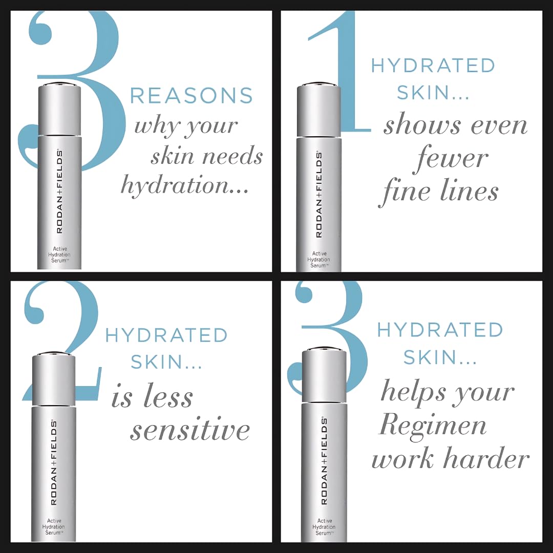 Rodan + Fields Active Hydration Serum 1.0 Fl Oz - Intense Moisture Boosting Facial Serum for Dry Skin, Hydrating & Plumping Formula - Perfect for Daily Skincare Routine & Nighttime Hydration Treatment