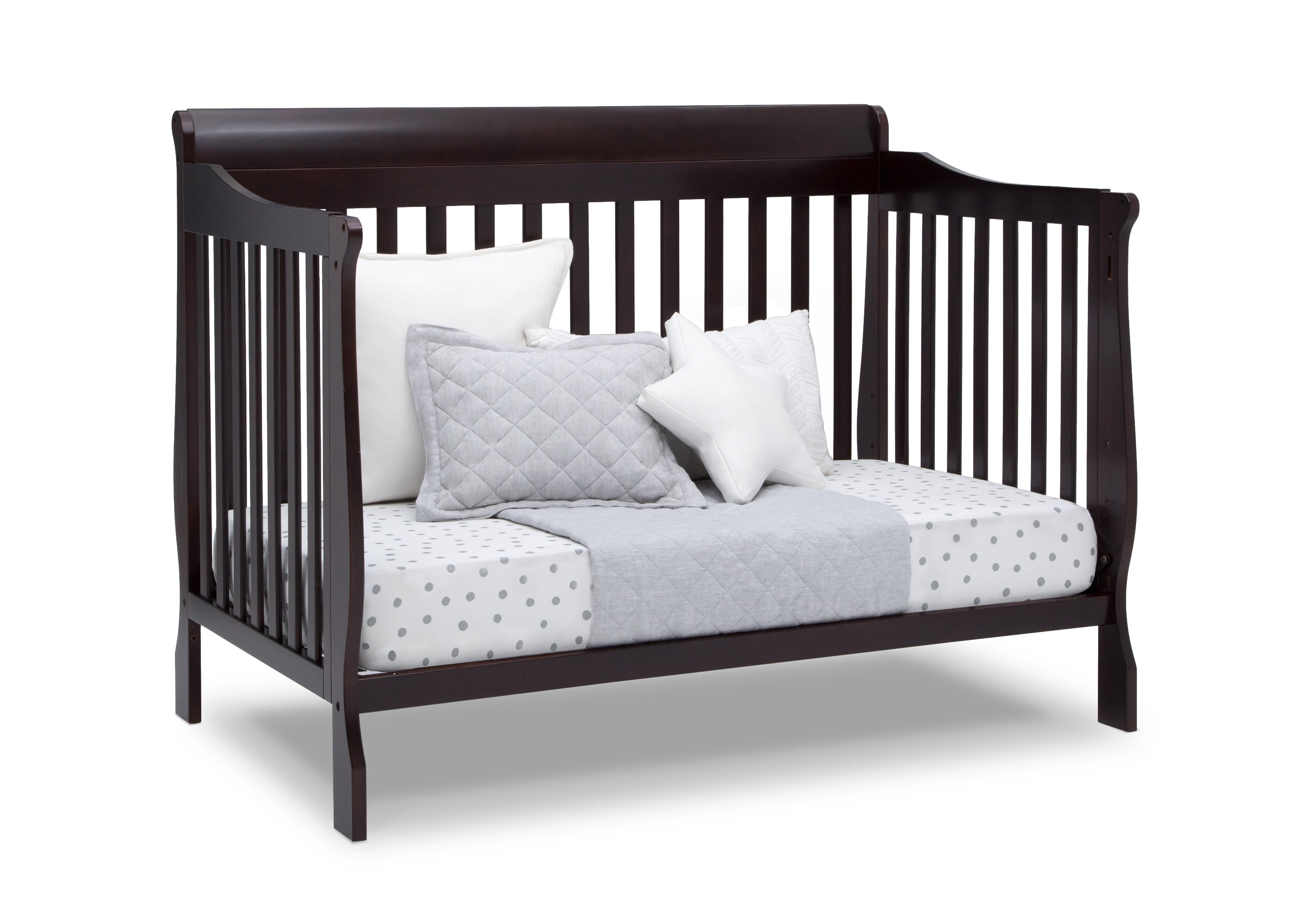 6-in-1 Convertible Baby Crib with Toddler Bed Conversion - Canton White Nursery Furniture for Newborn to Teen - Perfect for Small Spaces & Modern Nurseries