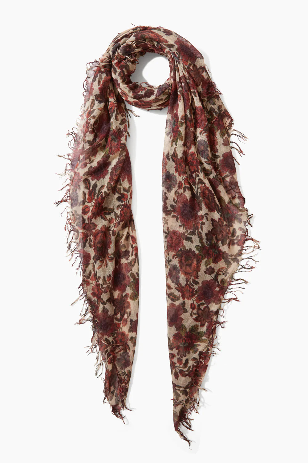 Luxury Cashmere and Silk Scarf - Soft Winter Shawl Wrap for Women - Cedar Garden Pattern - Perfect for Gifts, Travel & Formal Occasions