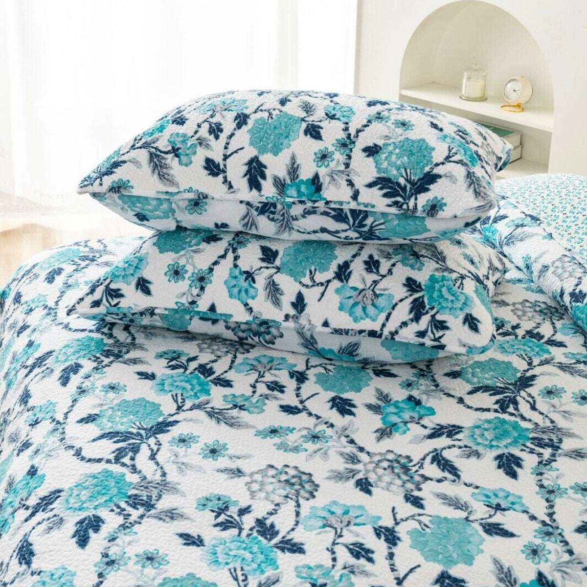 100% Cotton Lightly Quilted Coverlet Set - Delta Queen 90