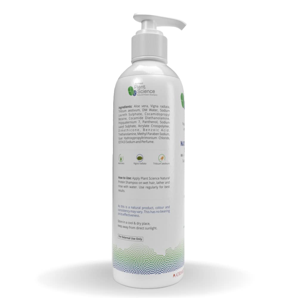 Atrimed Plant Science Natural Protein Shampoo for Damaged Hair Repair - 500ml | Healthy, Frizz-Free Hair Care | Perfect for Dry, Brittle Hair & Daily Nourishment