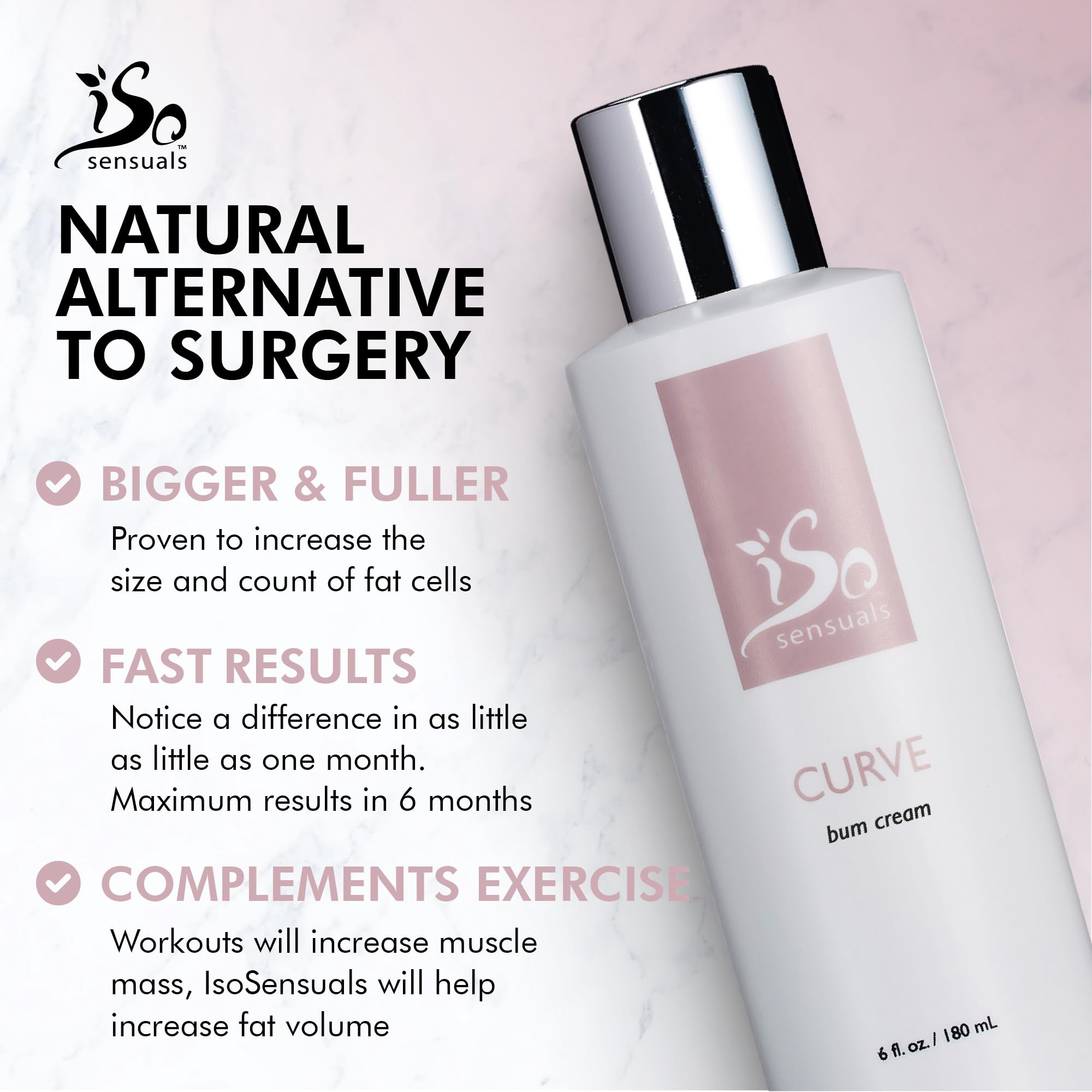 Curve Butt Enhancement Cream - 3 Pack for Firming & Lifting - Natural Booty Enlargement Cream for Women - Perfect for Gym, Workout & Body Shaping