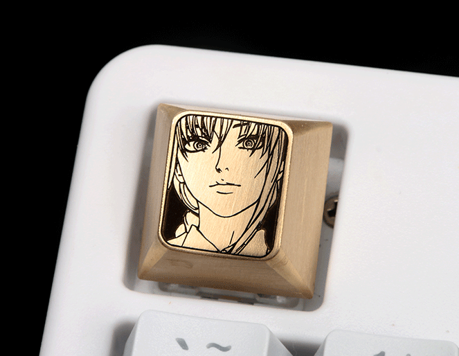Chainsaw Man Makima Titanium Alloy Carved Keycaps - Custom Mechanical Keyboard Keycaps for Gaming & Typing Enthusiasts | Perfect for Anime Fans & PC Builders