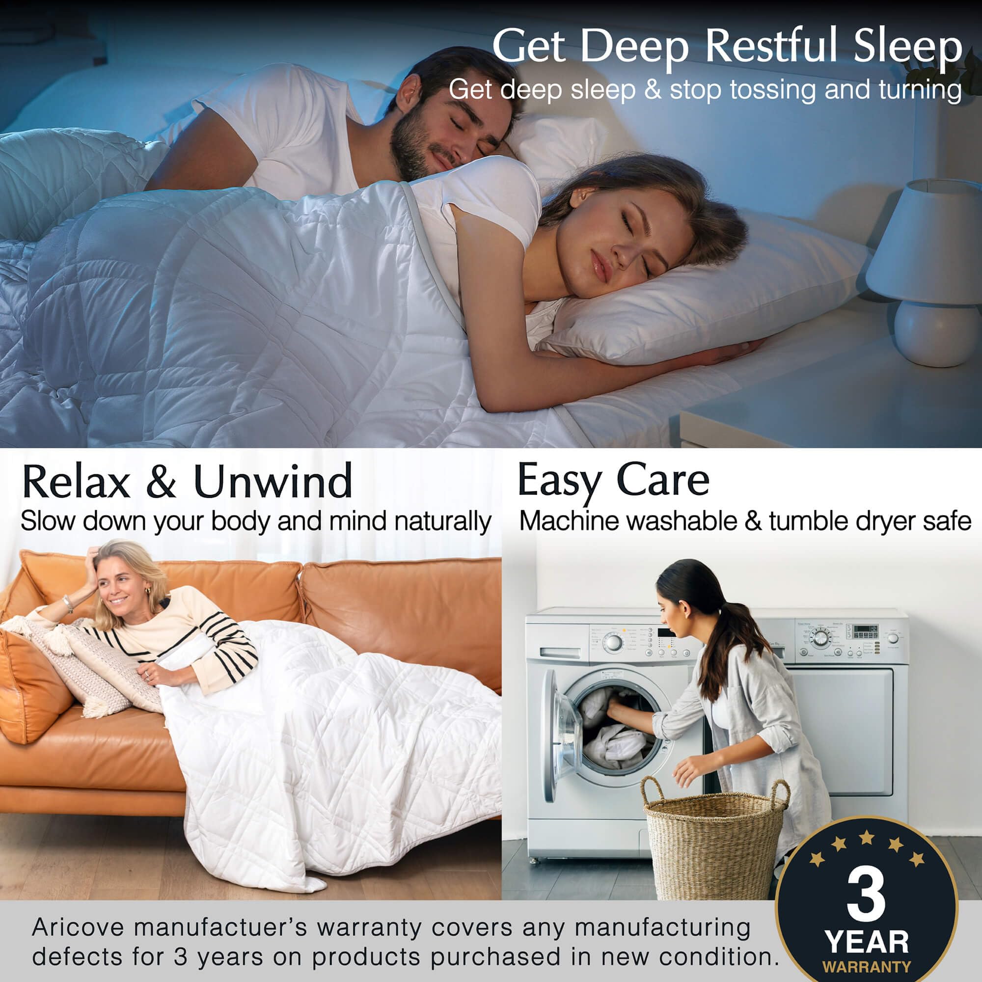 22lbs King Size Weighted Blanket for Adults - Cooling Bamboo Viscose Fabric (88x104 inches) - Machine Washable White Blanket - Perfect for Stress Relief, Anxiety & Better Sleep