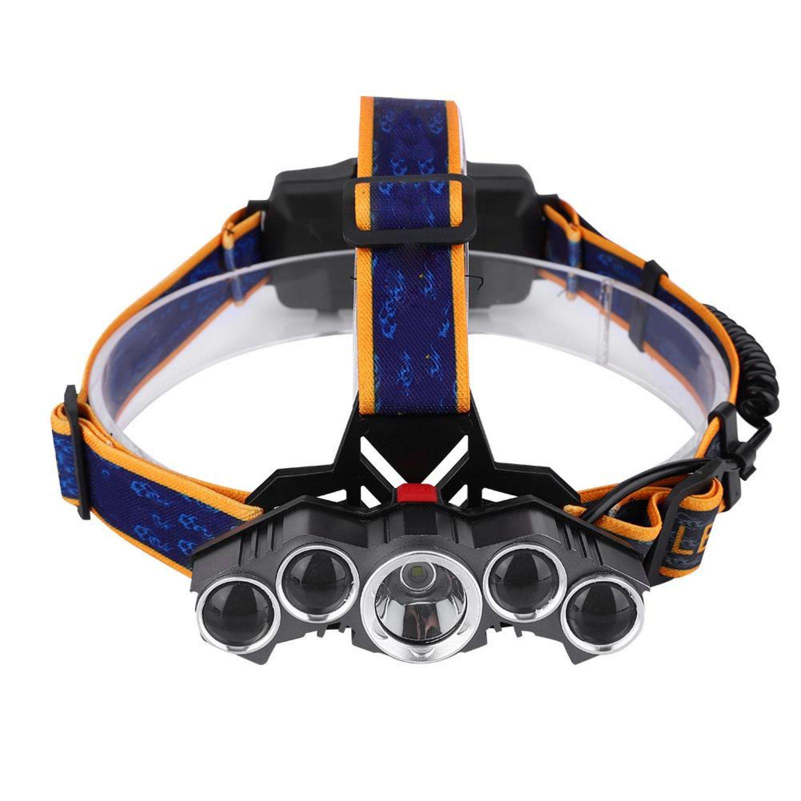 20000LM LED Headlamp - USB Rechargeable 5-LED Zoomable Headlight for Outdoor Camping, Hiking, Running, Night Fishing & Mountaineering | Waterproof Hands-Free Light for Emergency & Adventure Activities