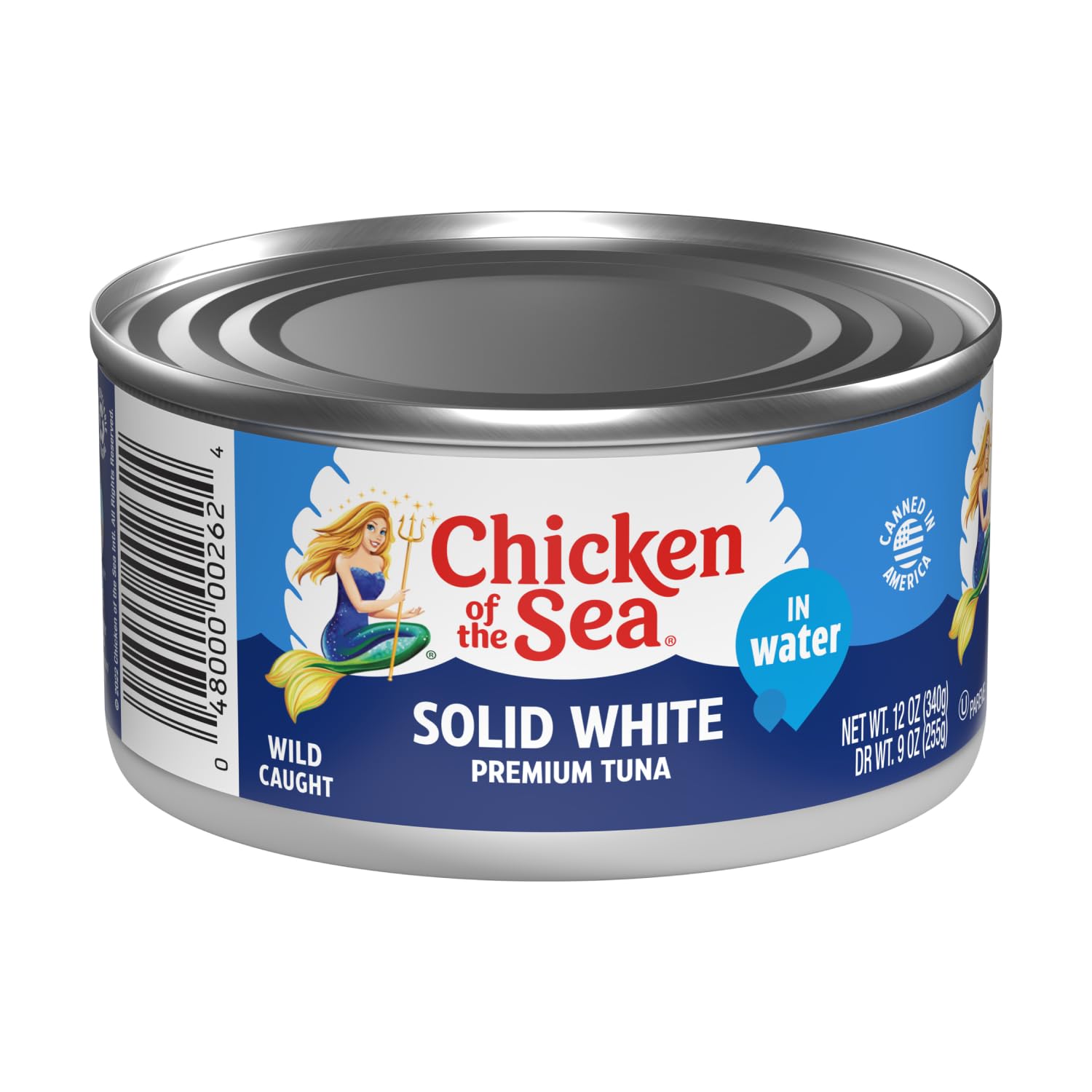 Premium Wild Caught Albacore Tuna in Water - Chicken of the Sea Solid White Tuna, 12 oz Can (Pack of 12) - Perfect for Salads, Sandwiches & Healthy Meal Prep