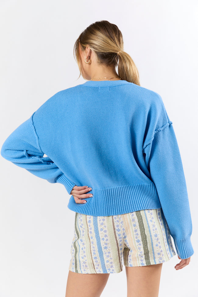 Chasing Joy Blue Cardigan for Women - Soft & Cozy Knit Sweater - Perfect for Casual Outfits & Layering in Fall & Winter