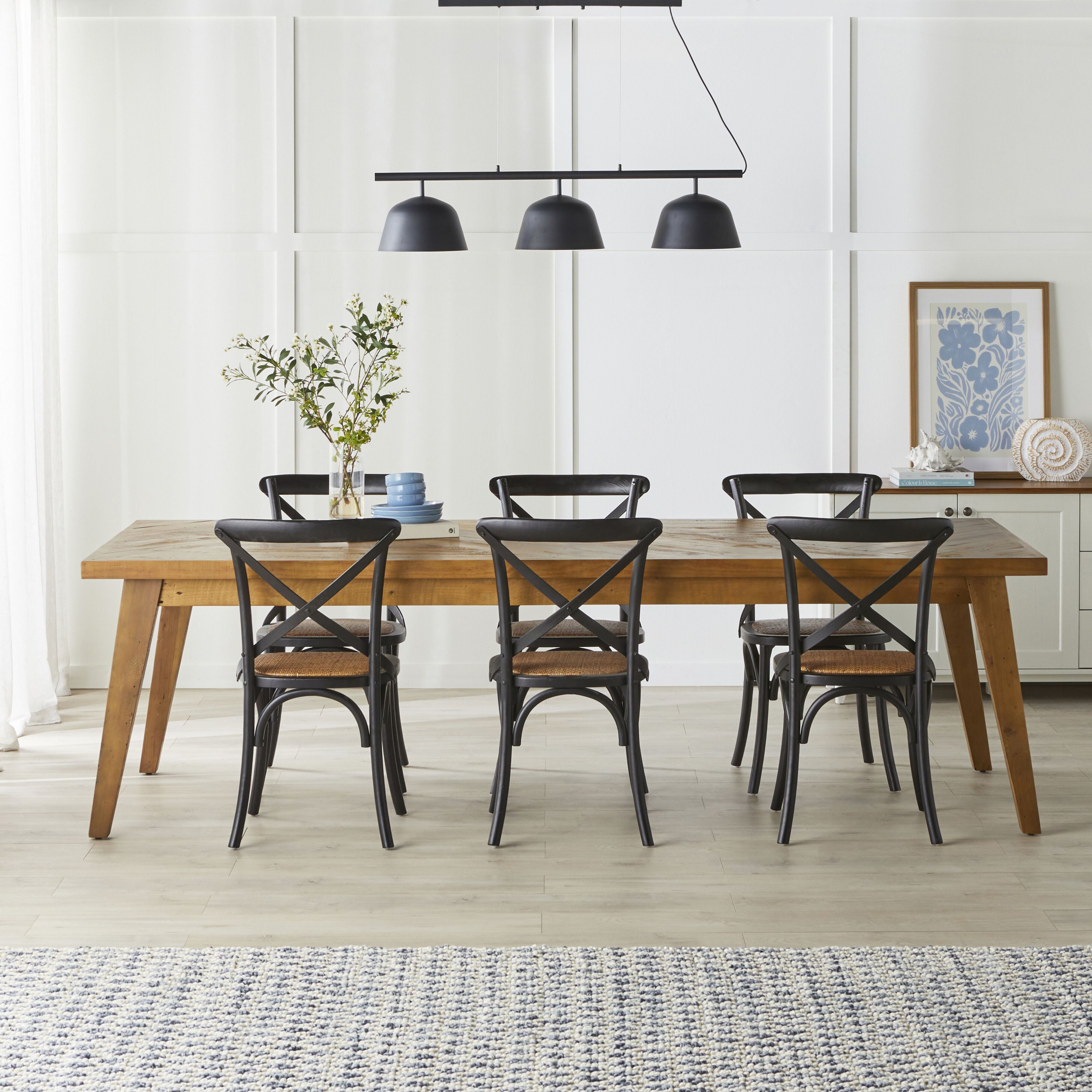 Anglesea 3-Light Modern Metal Pendant Light Fixture - Charcoal Finish, 47.2
