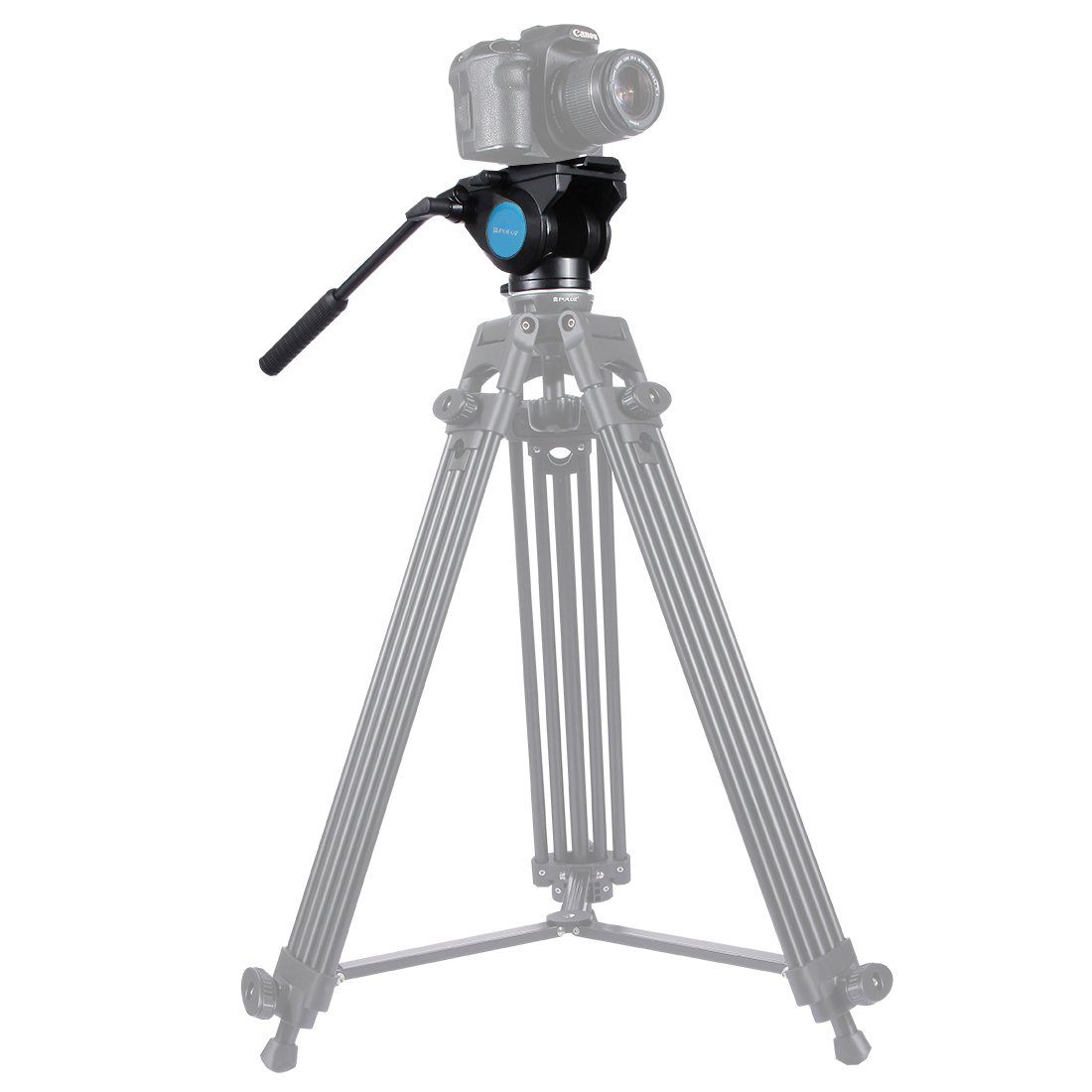 PULUZ Professional Heavy Duty Video Camera Tripod with Fluid Drag Head & Sliding Plate - Compatible with DSLR/SLR Cameras (Black) - Perfect for Film Making, Vlogging and Photography