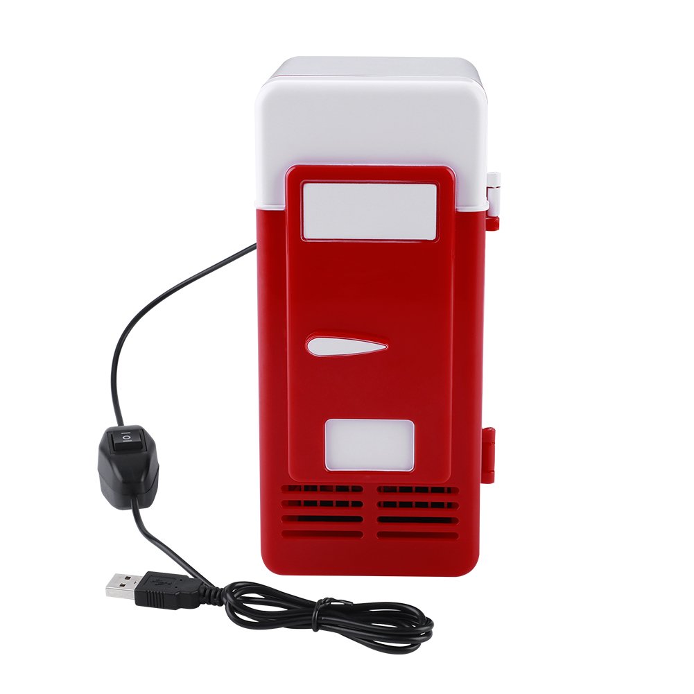 TOPINCN Mini USB Refrigerator & Warmer - 4L Portable Cooler & Heater for Beverage Cans, Drinks - Compact for Office, Desktop, Home, Car, Hotel - Perfect for Keeping Drinks Cold or Warm on the Go (Red)