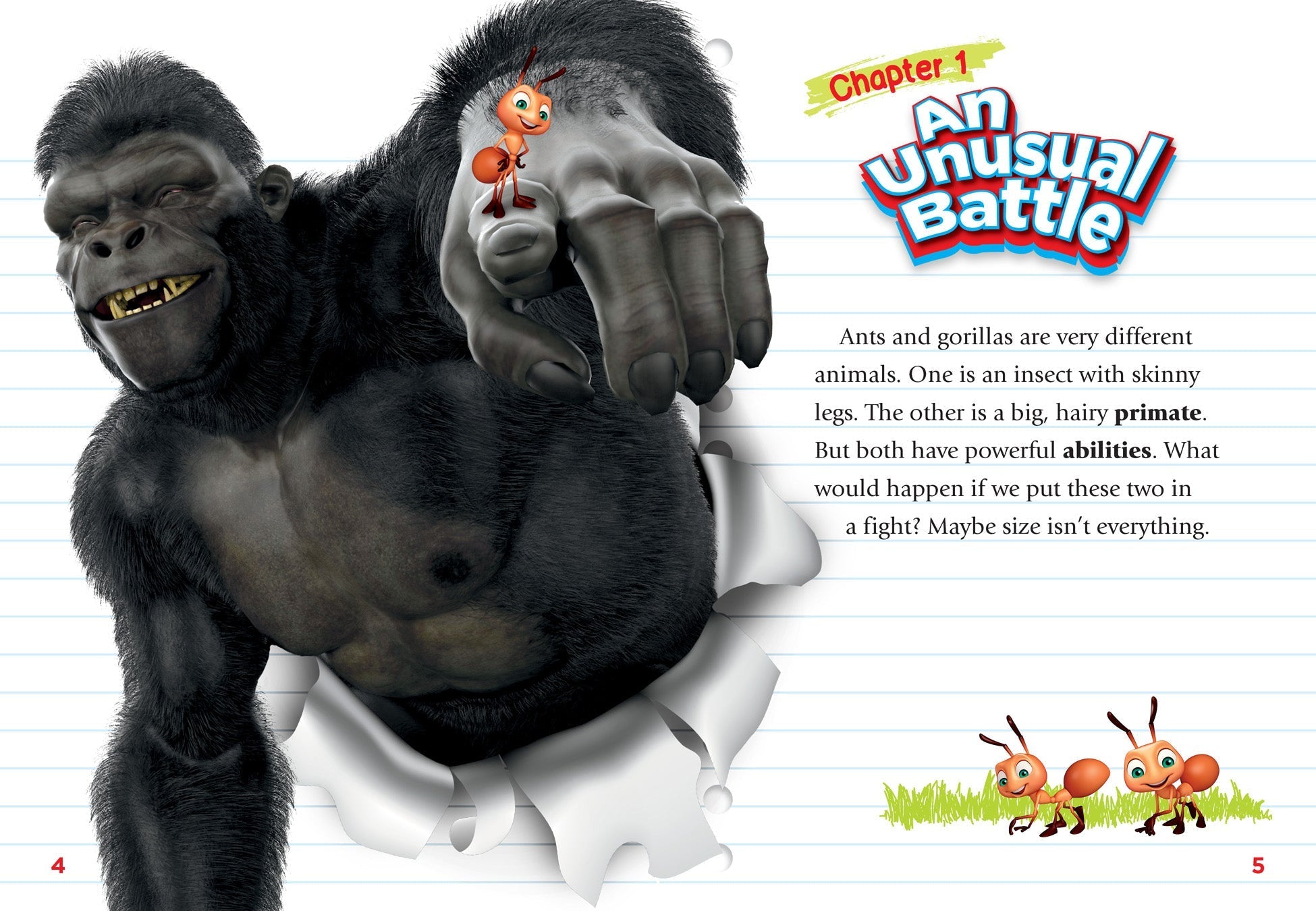 Ant vs Gorilla - 9781623107284 | Kids Animal Battle Book for Fun Learning & Reading | Perfect for Bedtime Stories & Classroom Activities