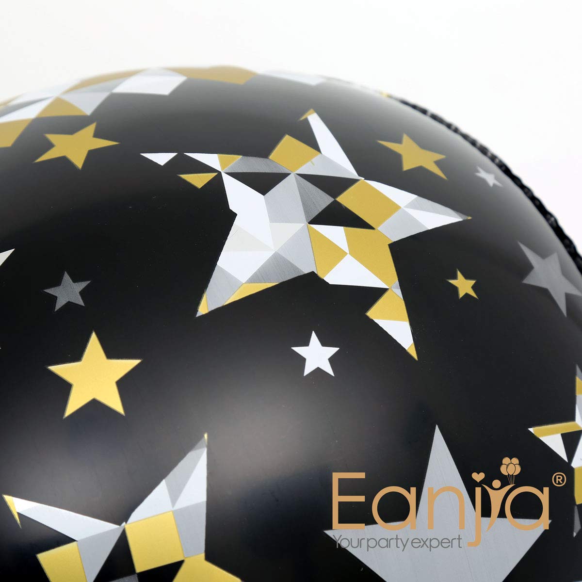 16 Inch Gold 4D Foil Balloons - Set of 4 Hangable Round Sphere Aluminum Balloons for New Year Party Decorations, Birthday, Wedding & Anniversary Celebrations