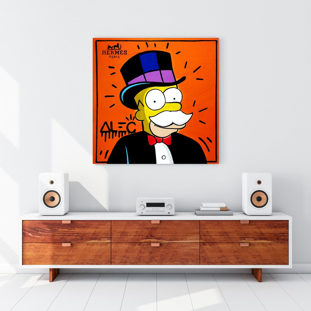 The Simpsons Canvas Wall Art by Alec - High-Quality Cartoon Home Decor for Living Room, Bedroom & Office