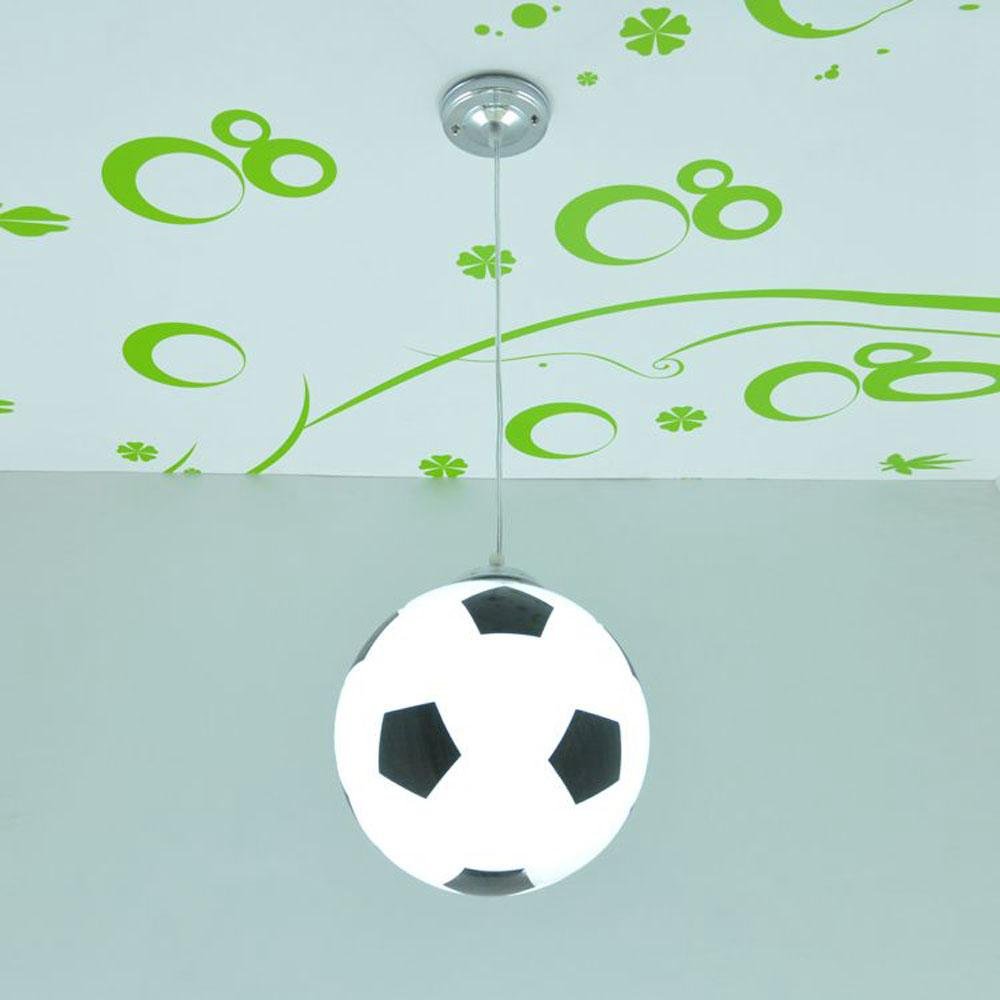 Kids Soccer Ceiling Light - Creative Glass Football Pendant Lamp for Children's Bedroom, Playroom, Balcony & Dining Room - Perfect for Sports-Themed Decor & Nighttime Play