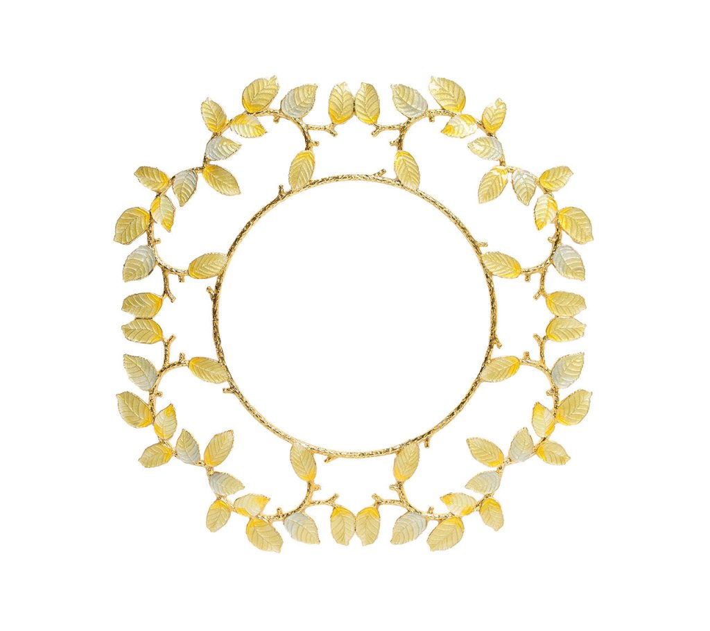 Premium Laurel Charger Plates in Gold & Silver - Set of 4 Elegant Dinner Plates for Wedding, Party & Holiday Table Decor