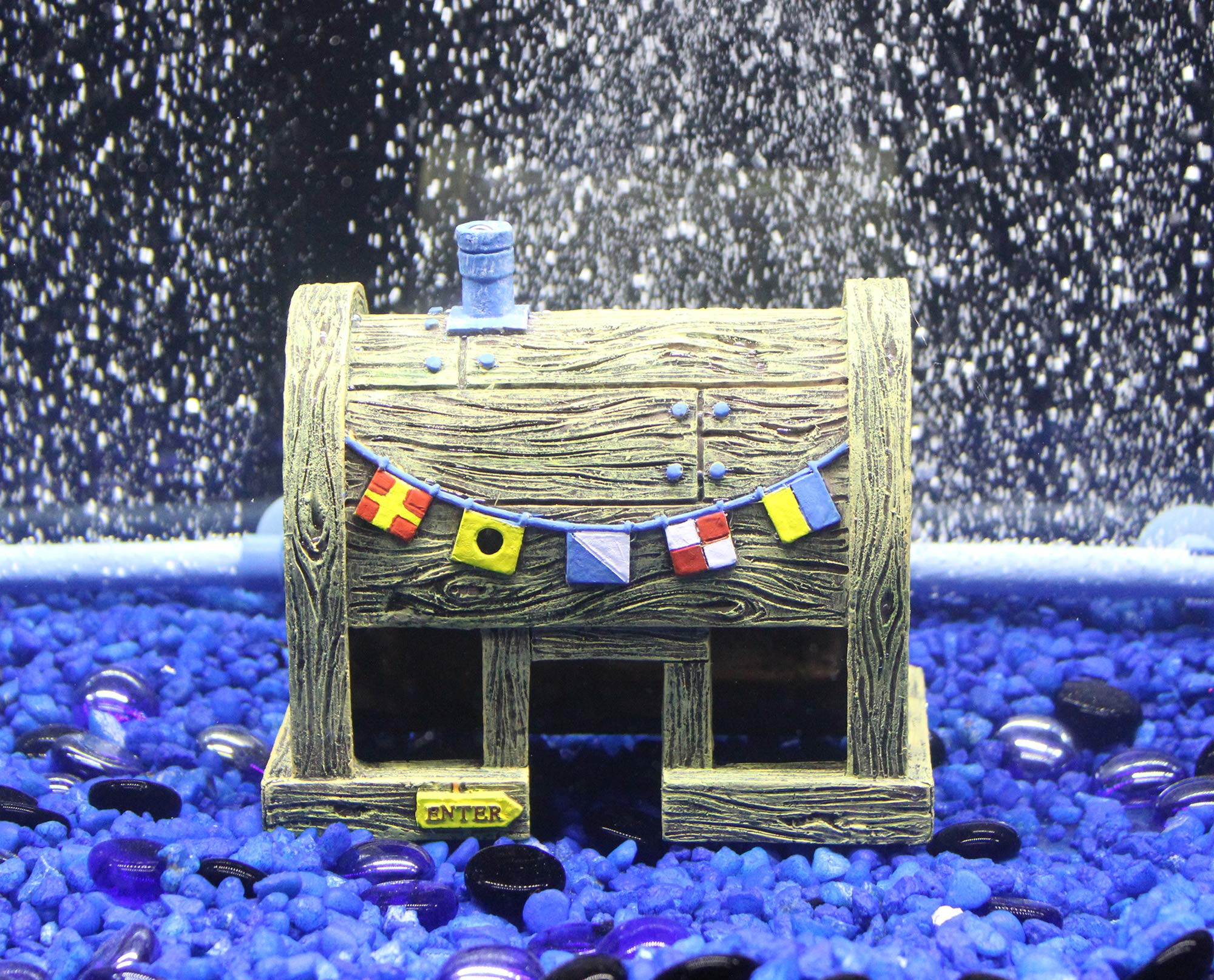 Penn-Plax Spongebob Squarepants Officially Licensed Krusty Krab Aquarium Decoration - Medium Size Fish Tank Ornament for Home & Office Decor