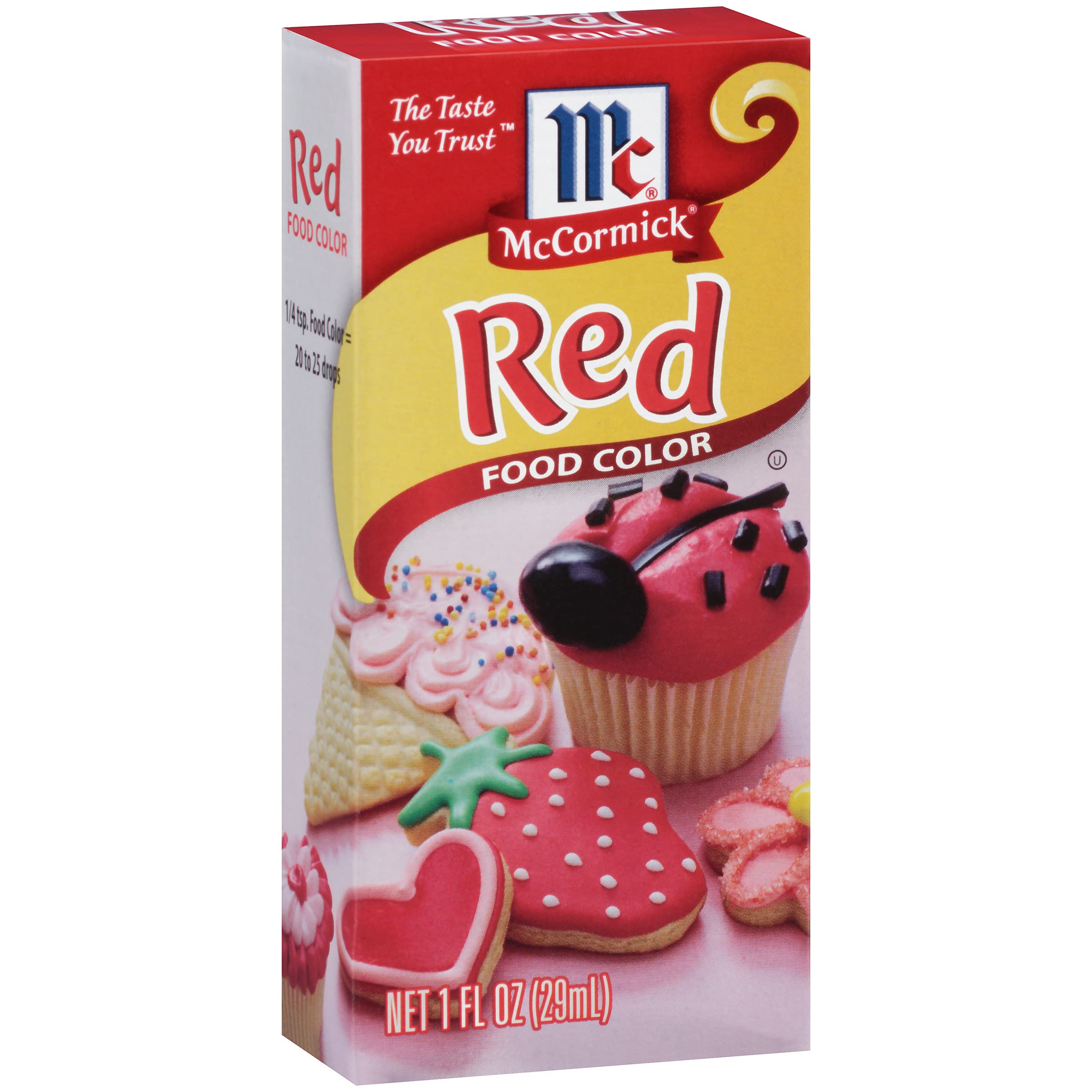 McCormick Red Food Coloring - 1 fl oz Bottle | Vibrant & Safe for Baking, Frosting, Candy Making & Cake Decorating