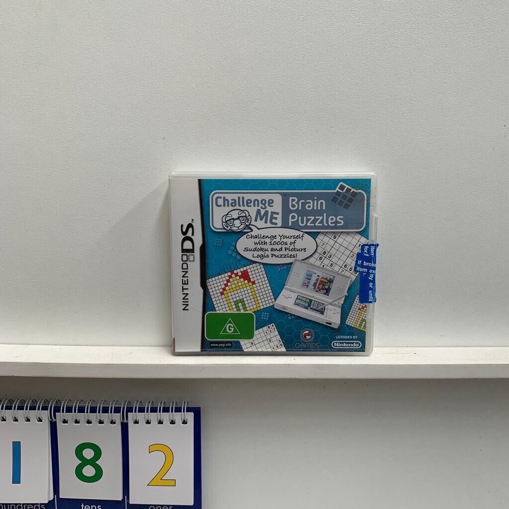 Challenge Me Brain Puzzles Nintendo DS Game with Manual - Fun & Educational Brain Teasers for Kids & Adults