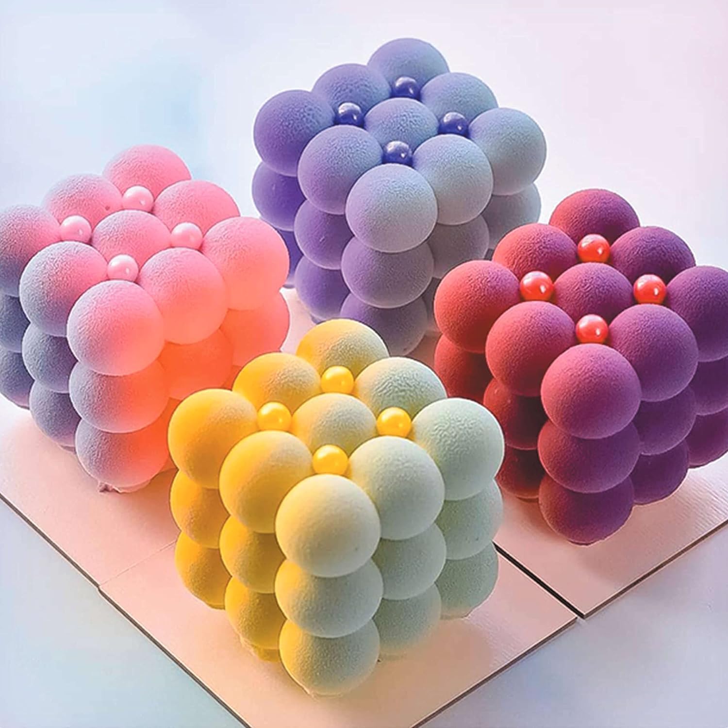 Radiance Store Silicone Bubble & Rainbow Candle Mold Set - DIY Pillar Candle, Epoxy Resin Molds for Lotion Bars, Bath Bombs, Clay Crafts - Perfect for Home Decor, Wedding Centerpieces & Spa Gift Making
